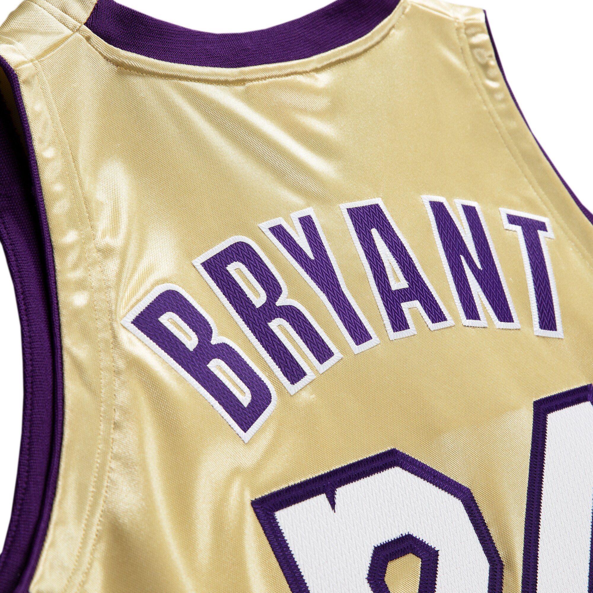 Men's Los Angeles Lakers Kobe Bryant  Gold Hall of Fame Class of 2020 #24 Authentic Hardwood Classics Jersey