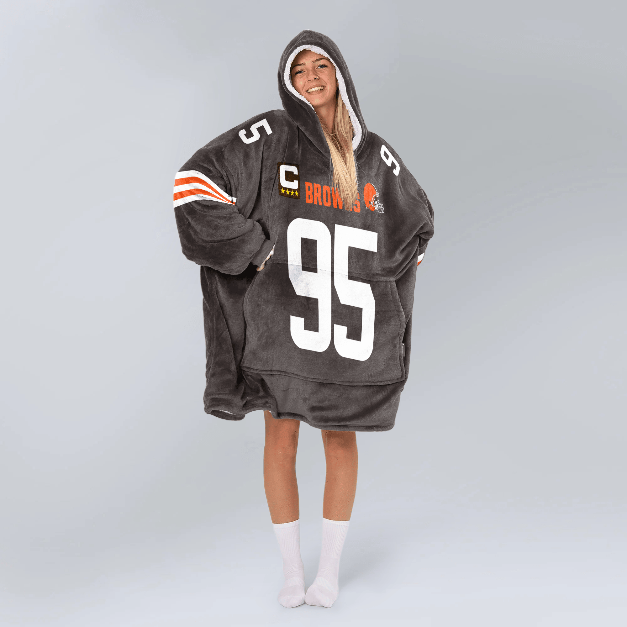 Adult M.G 95 Captain Cleveland Football Unisex Blanket Hoodie