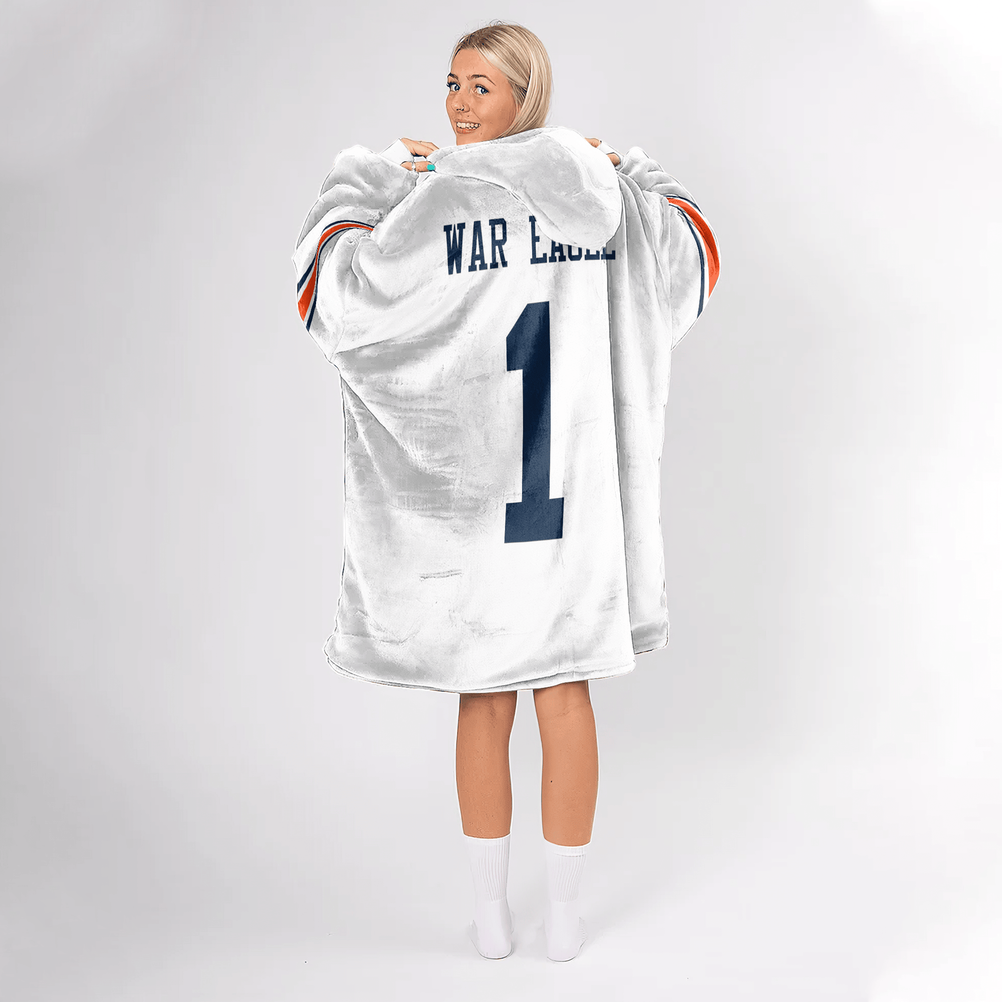 Adult #1 Auburn Football Unisex Blanket Hoodie