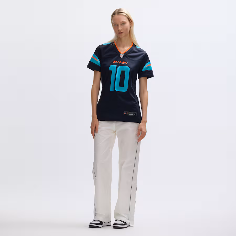 Tyreek Hill #10 Miami Dolphins Women's 2025 Rivalries Collection Game Jersey - Pitch Blue