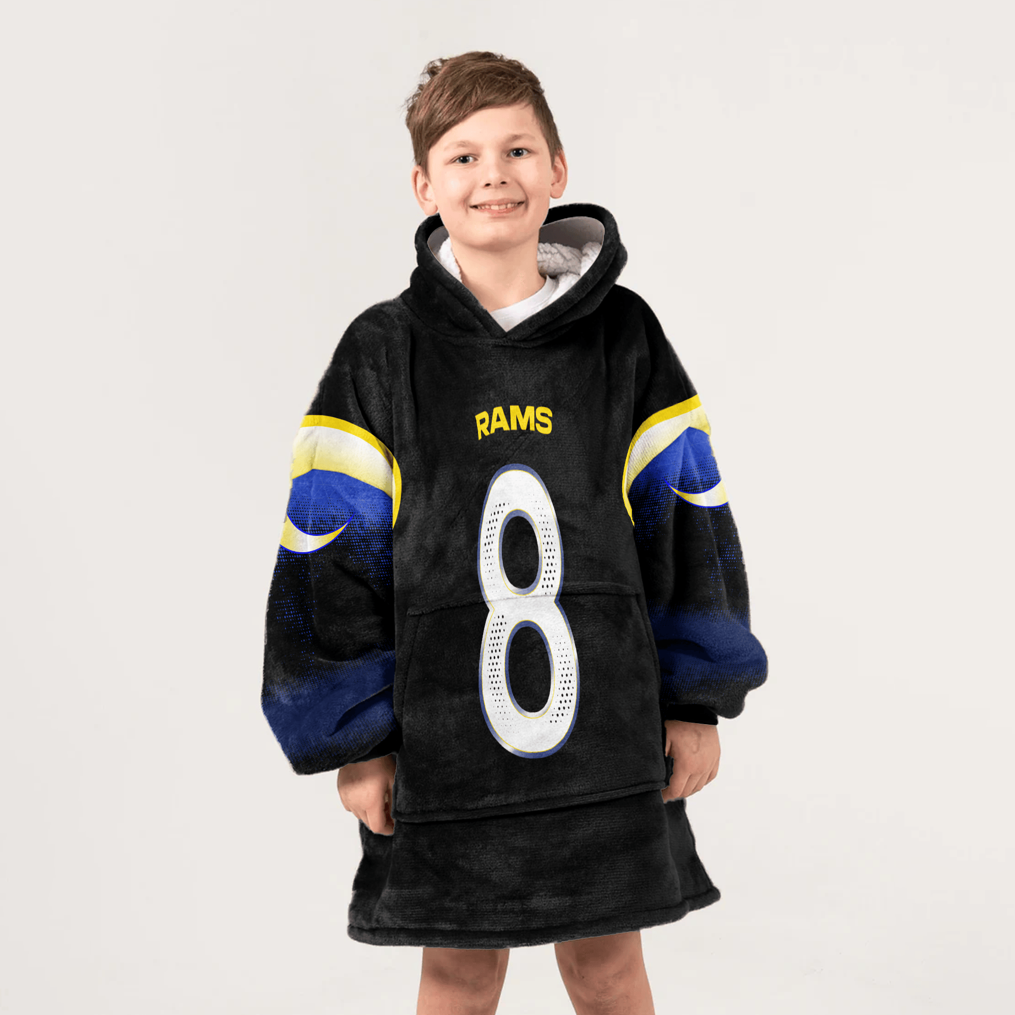 Kid J.V 8 Los Angeles R Football Unisex Blanket Hoodie