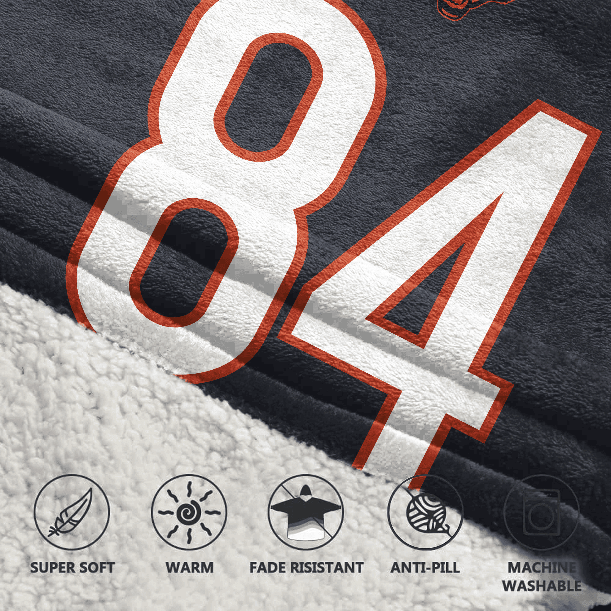Adult 84 Chicago Football Unisex Blanket Hoodie