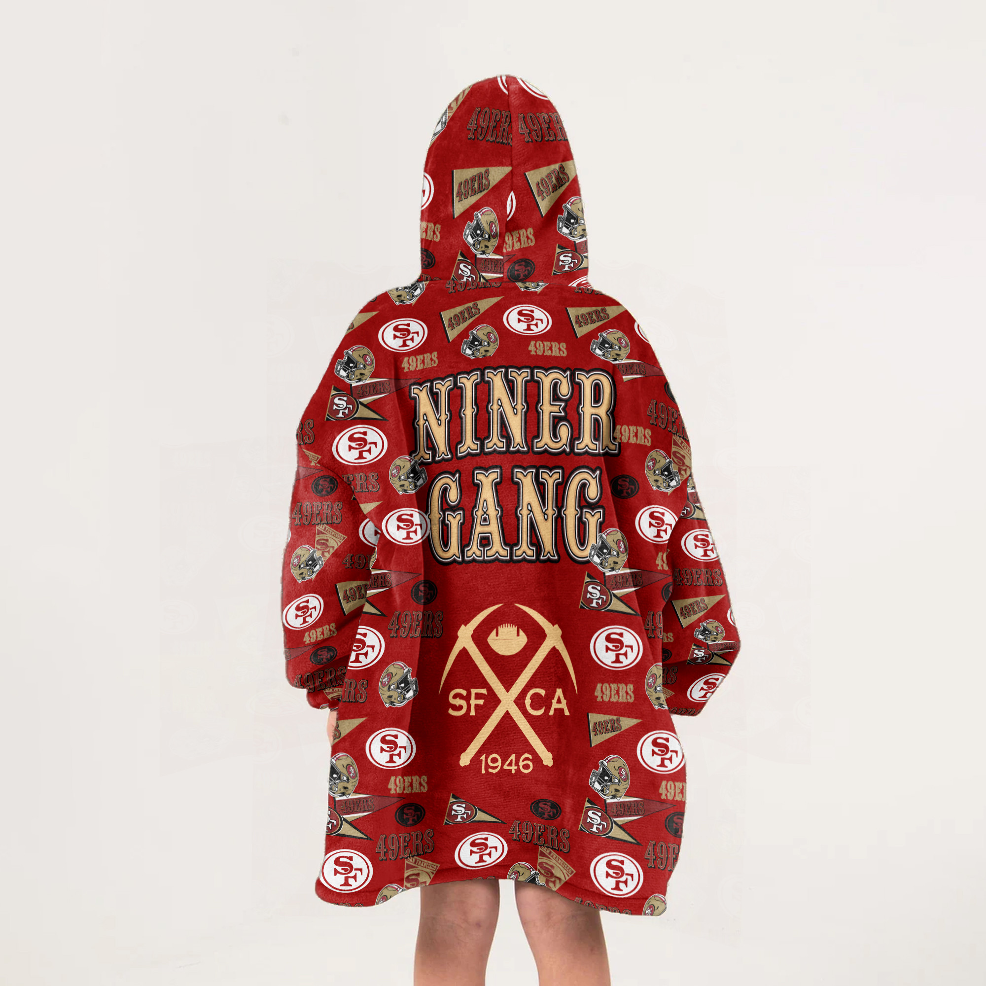 Adult San Francisco 49ers Football Unisex Blanket Hoodie