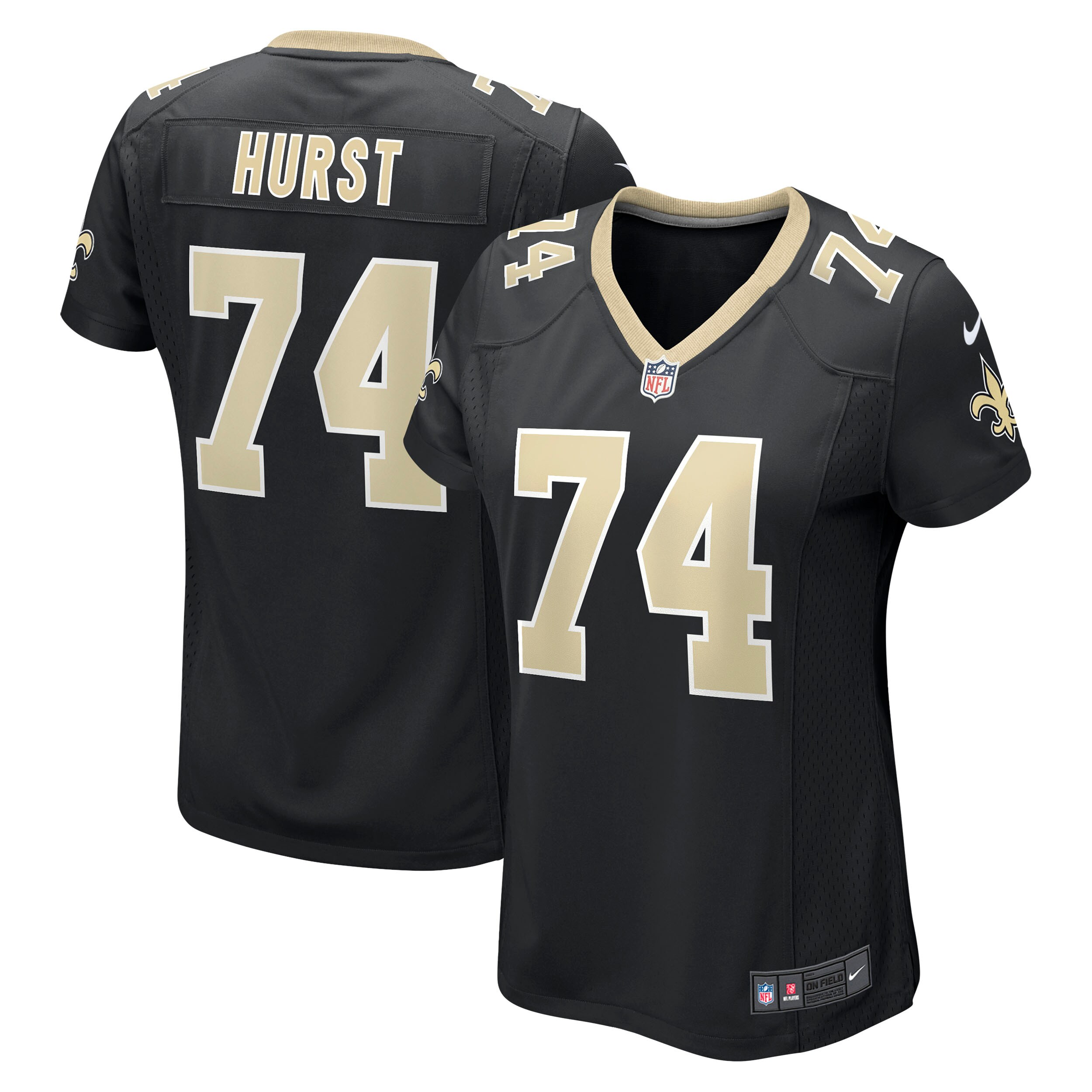 James Hurst New Orleans Saints Women's Game Jersey - Black