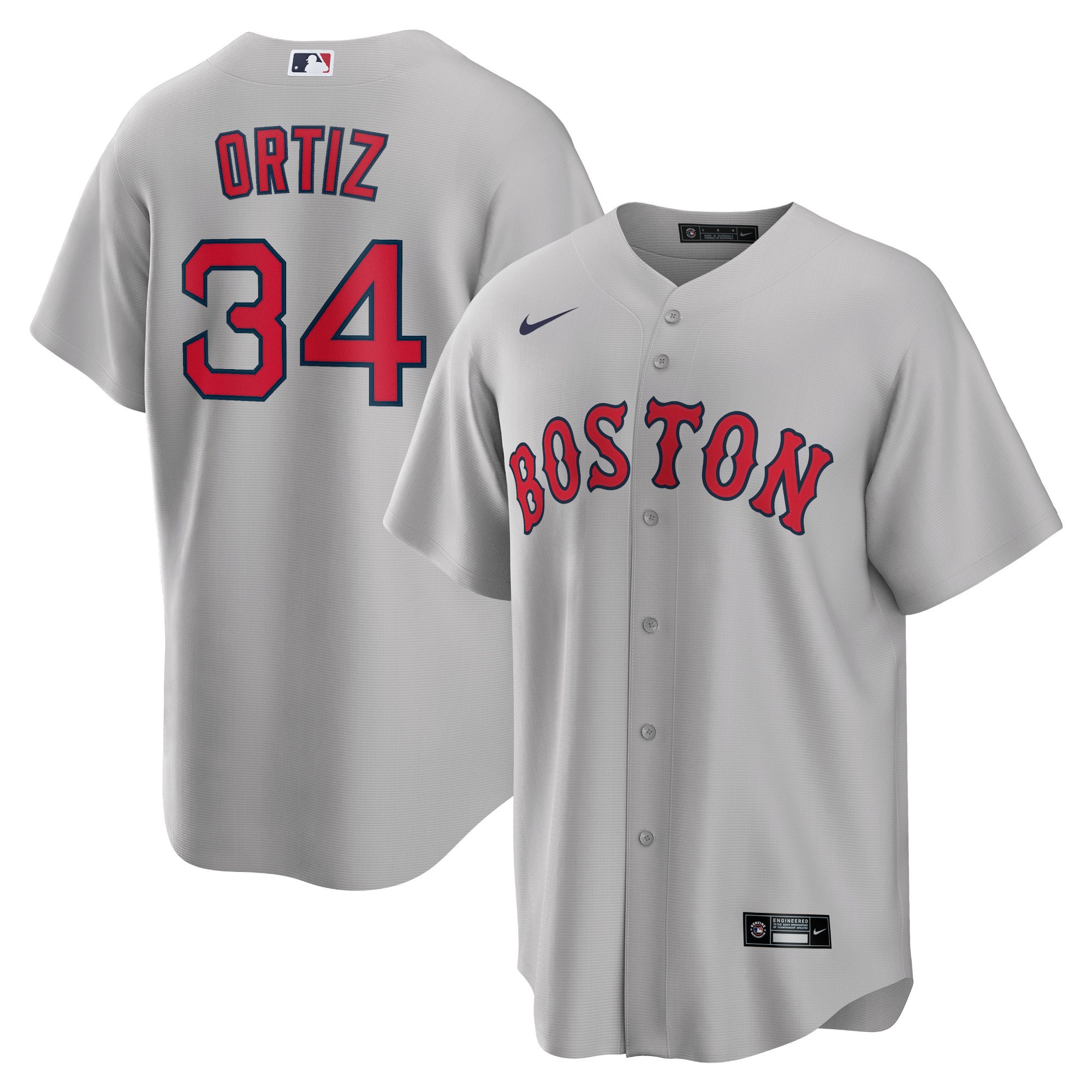 Men's Boston Red Sox David Ortiz  Gray Road Replica Player Jersey