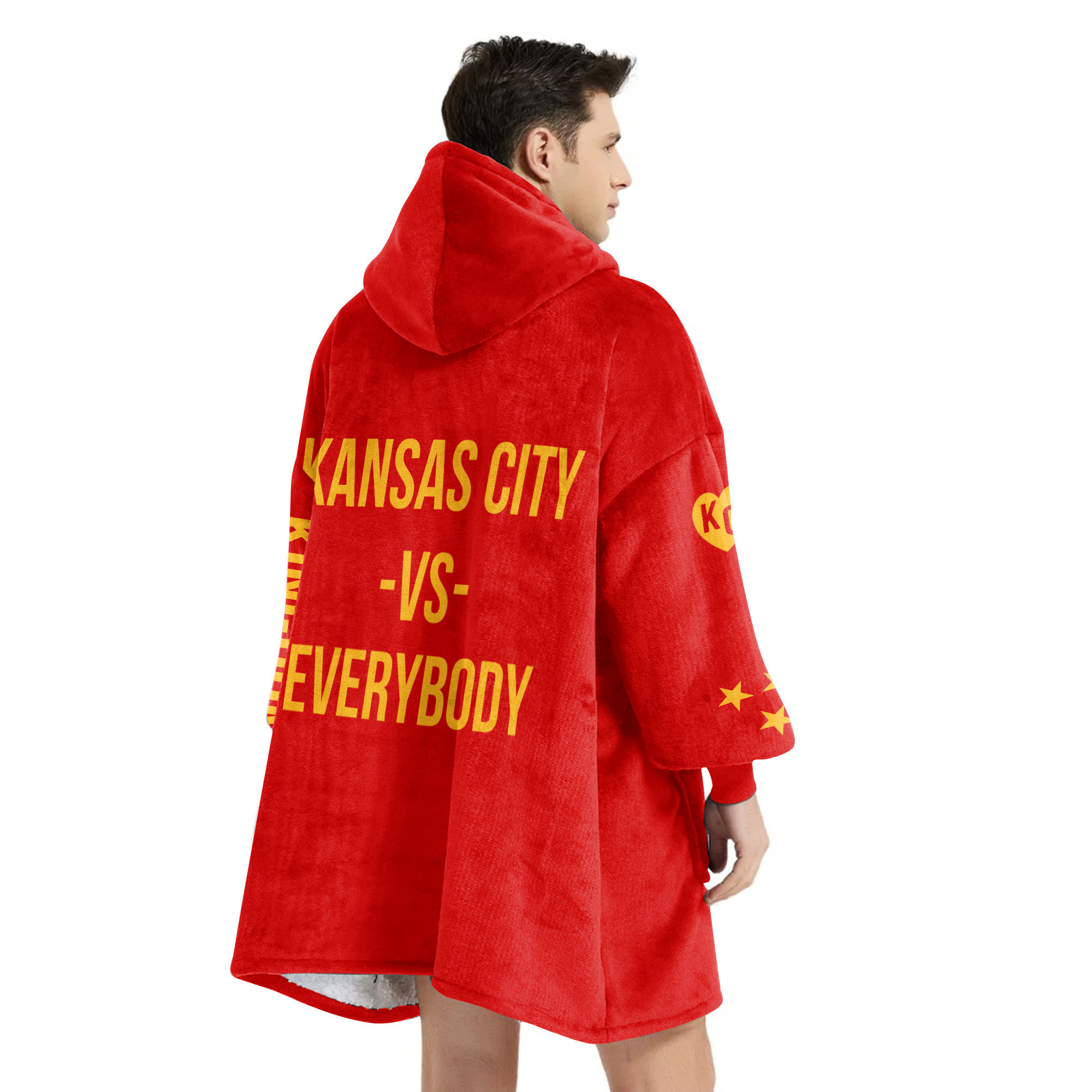 Adult 3 Peat Kansas City Football Unisex Blanket Hoodie