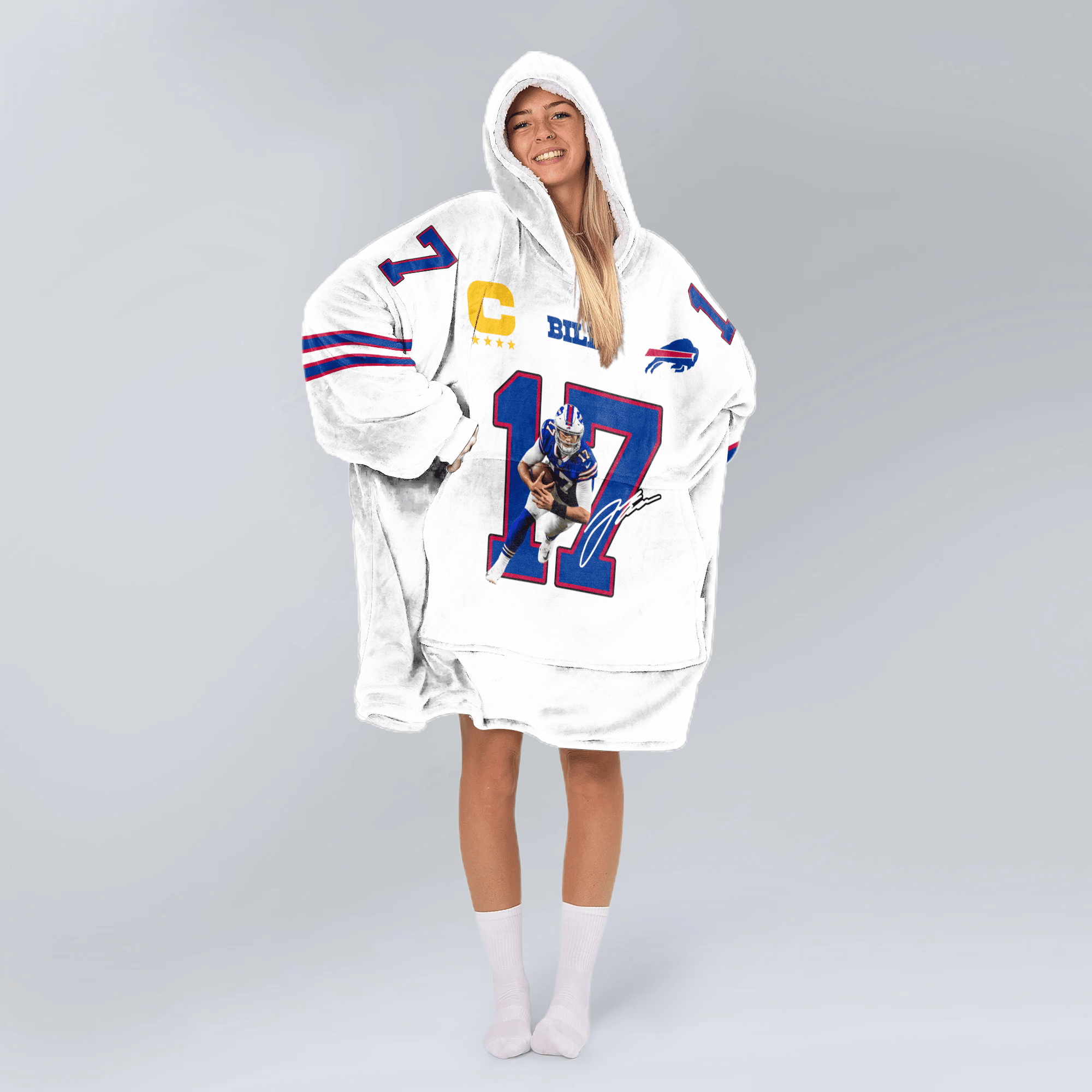 Captain J.A 17 Buffalo Football Unisex Blanket Hoodie