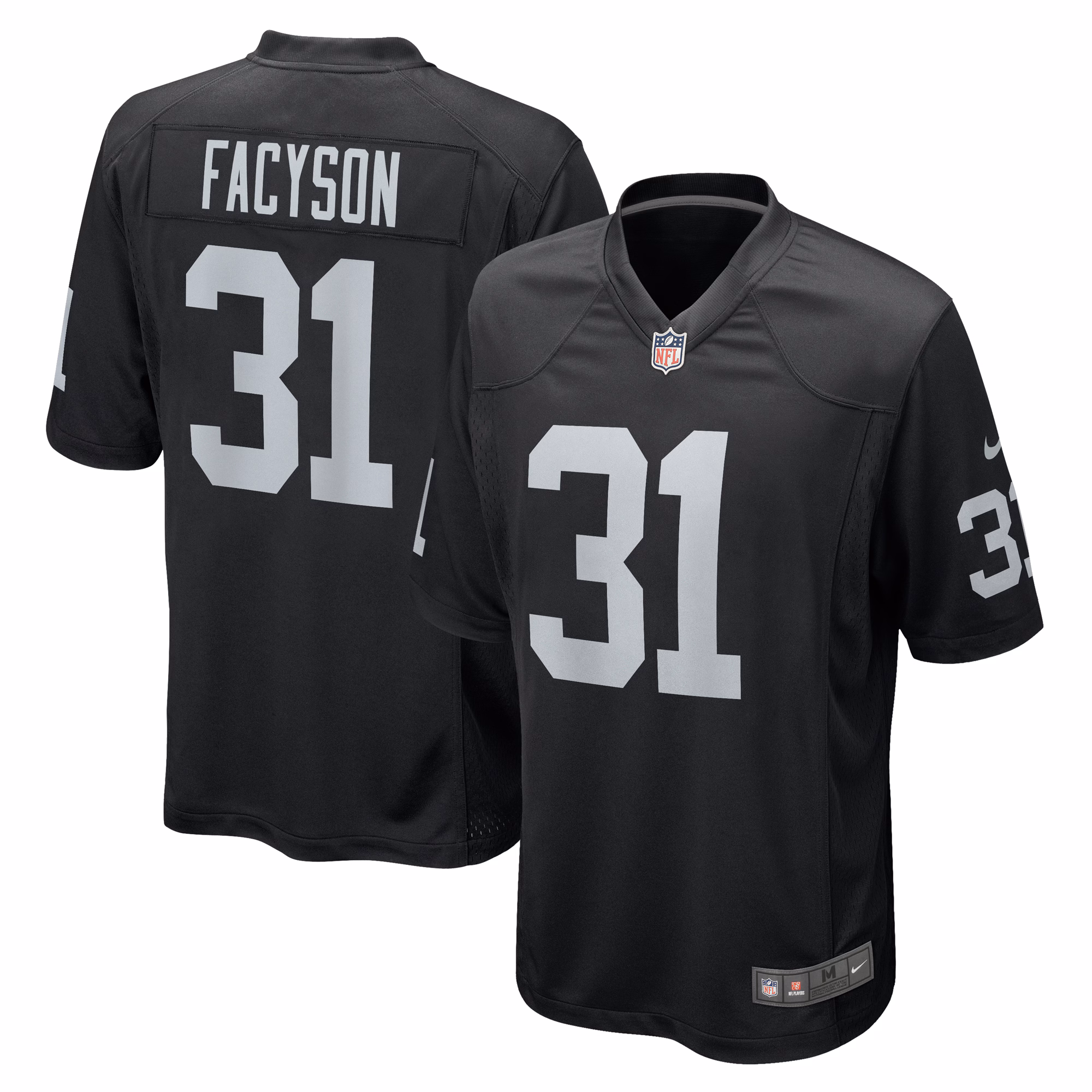 Brandon Facyson Las Vegas Raiders Team Game Jersey -  Black