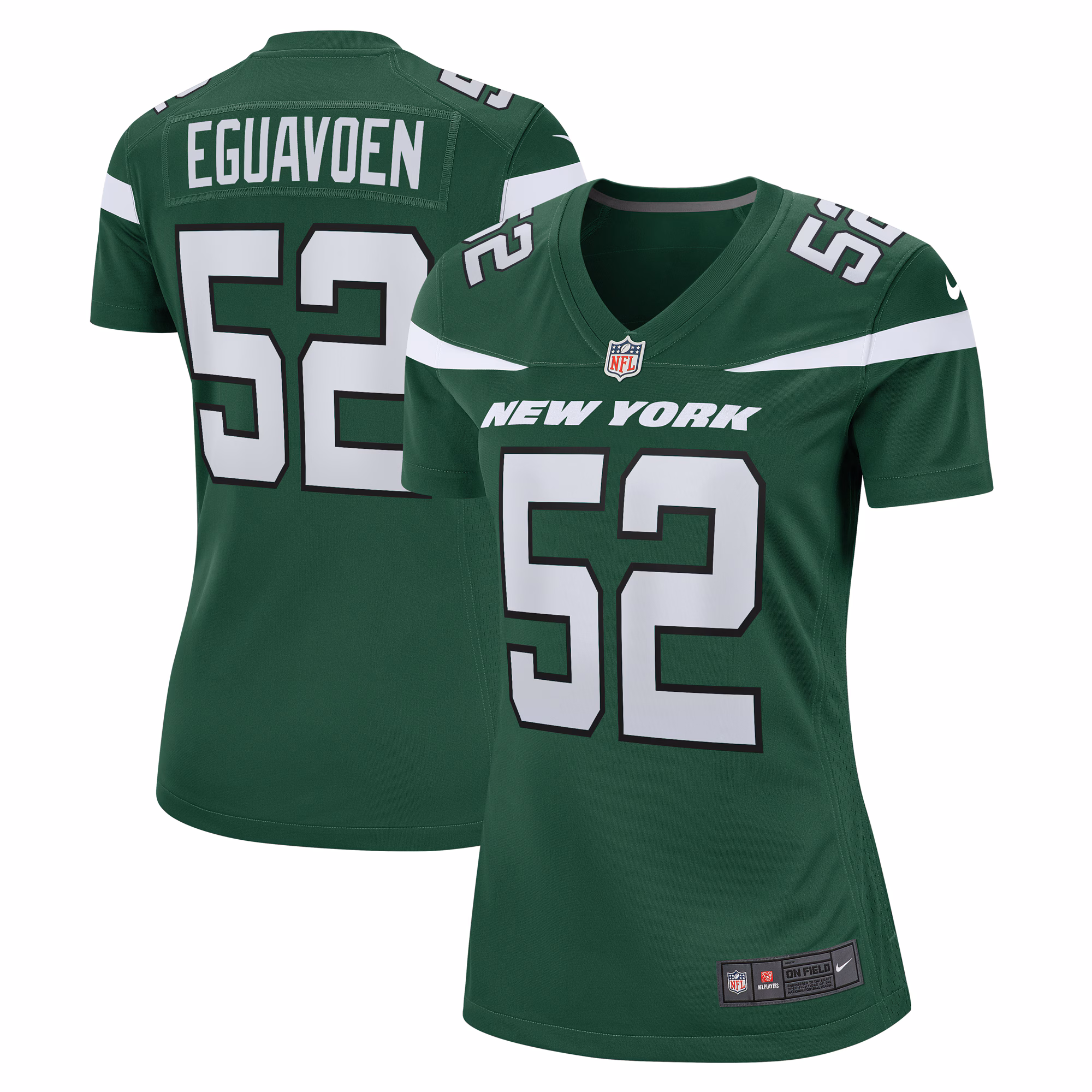 Sam Eguavoen New York Jets Women's  Game Jersey - Gotham Green