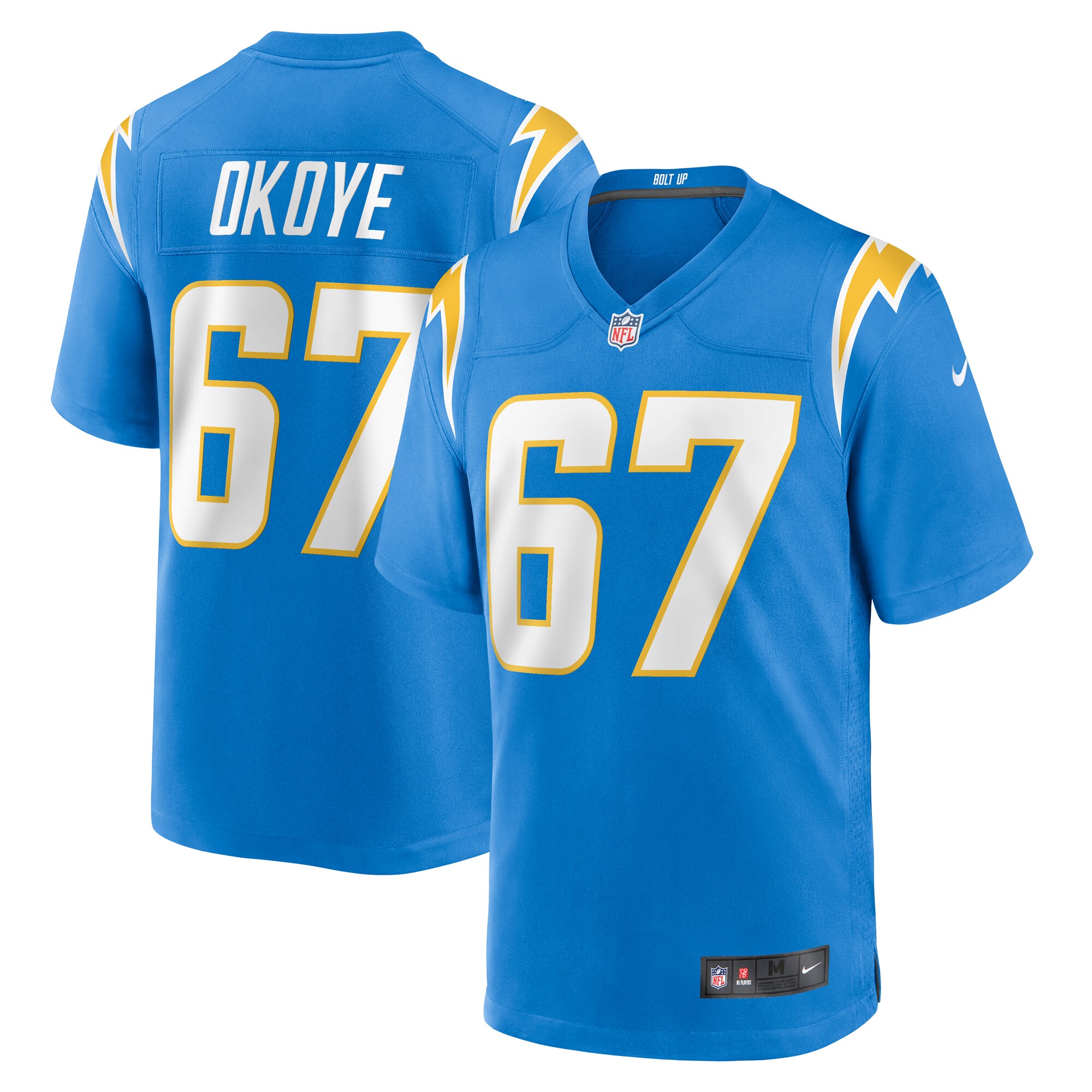 CJ Okoye Los Angeles Chargers Team Game Jersey -  Powder Blue