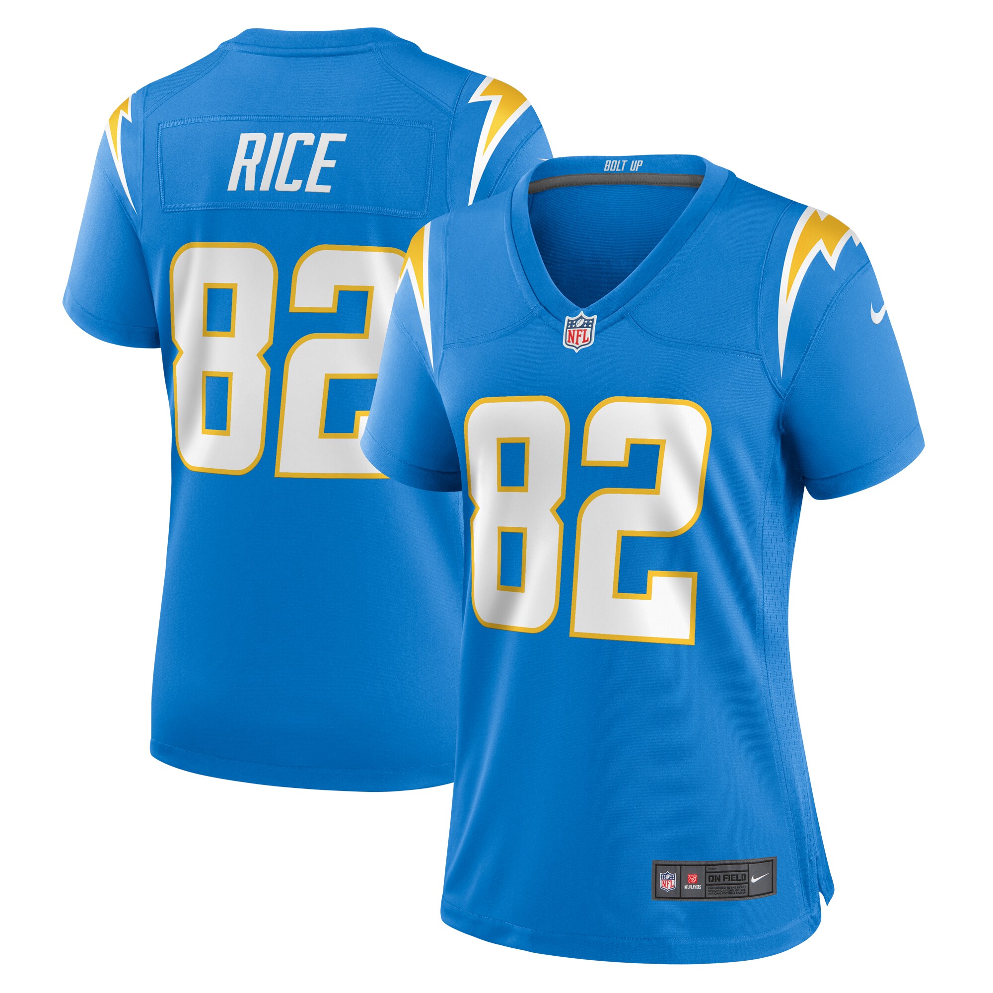 Brenden Rice Los Angeles Chargers Women's  Game Jersey -  Powder Blue