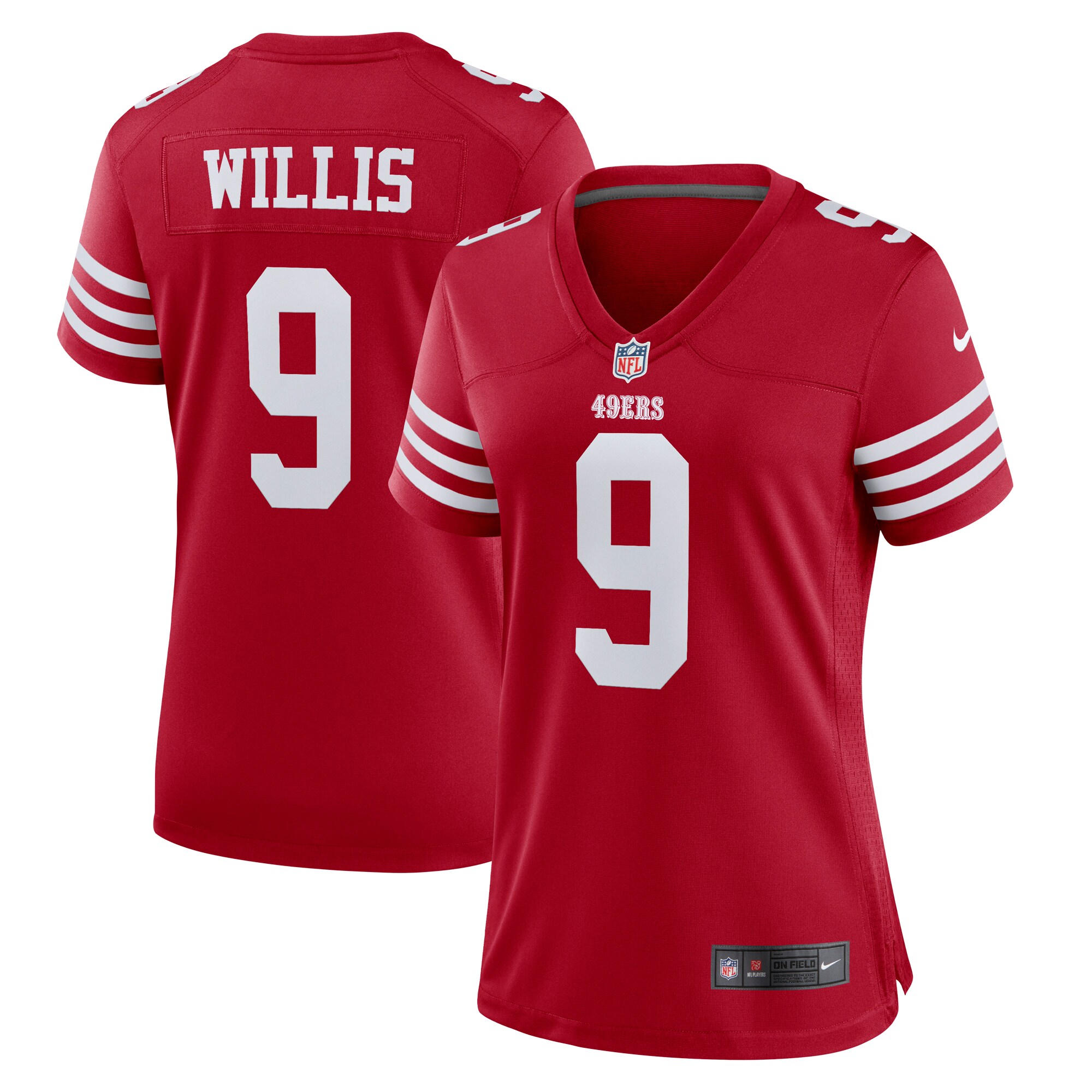 Brayden Willis San Francisco 49ers  Women's Team Game Jersey - Scarlet