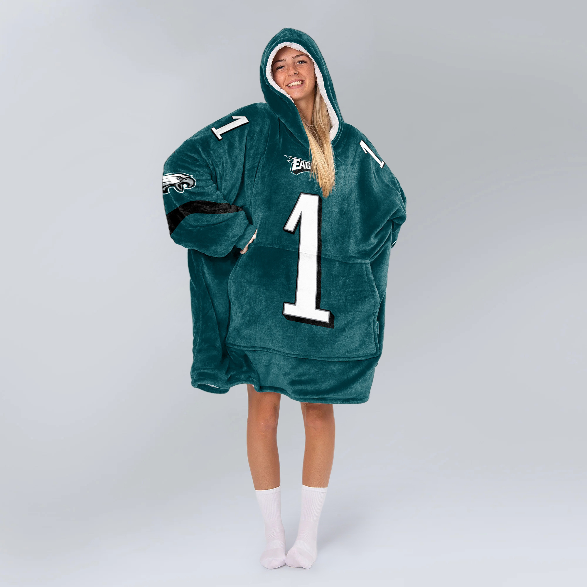 Adult J.H 1 Philadelphia Football Unisex Blanket Hoodie