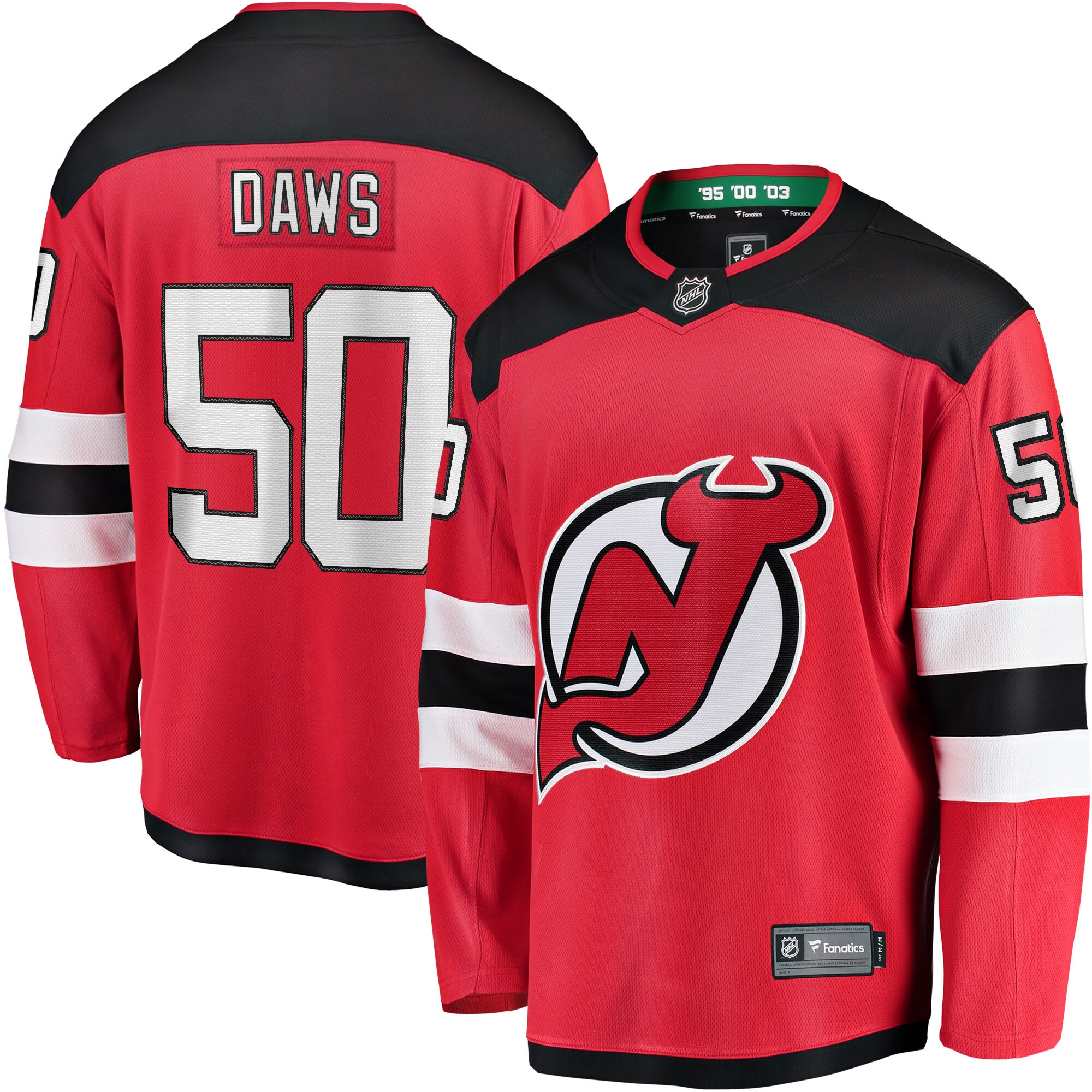 Nico Daws New Jersey Devils Home Breakaway Player Jersey - Red