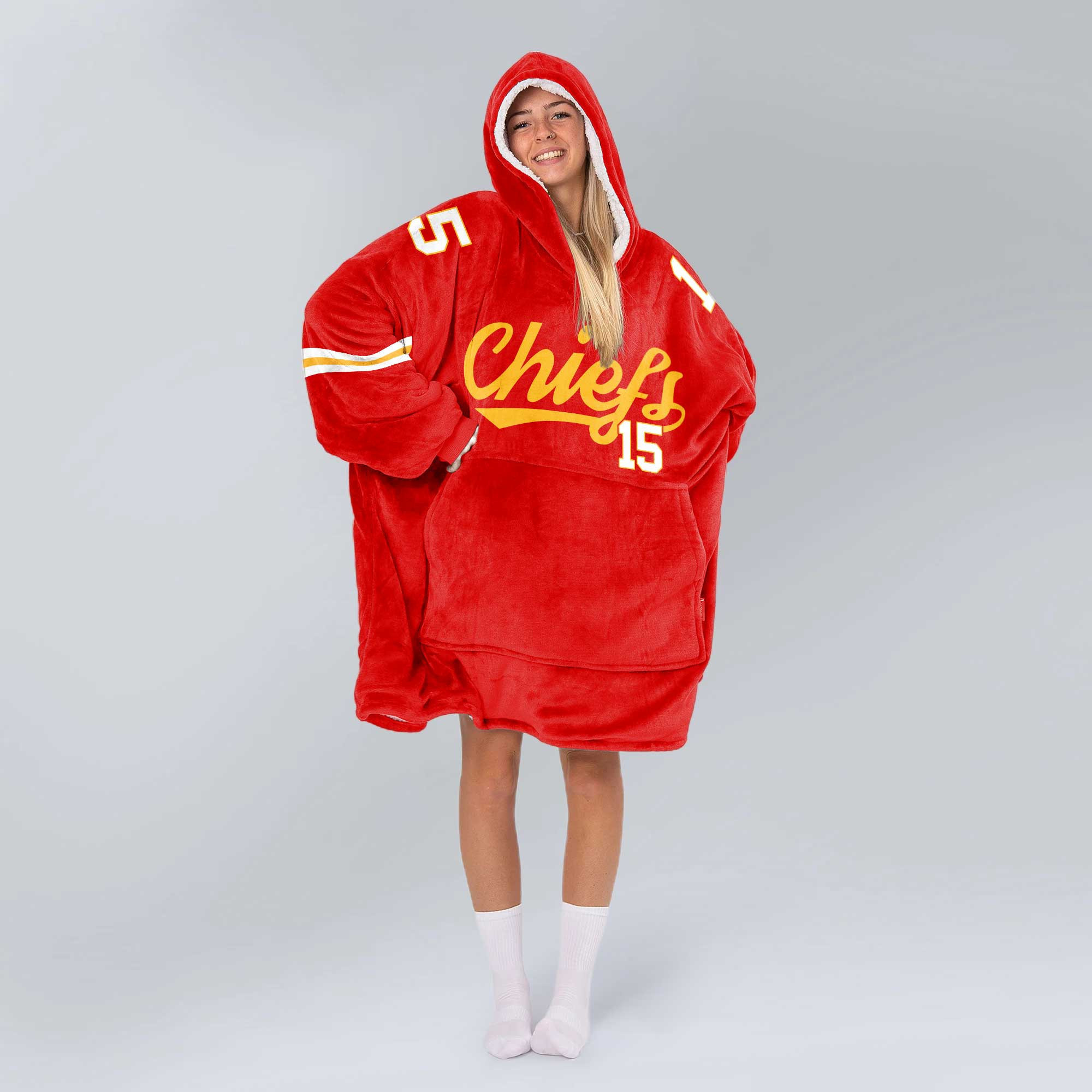 Adult P.M. 15 Kansas City Football Unisex Blanket Hoodie