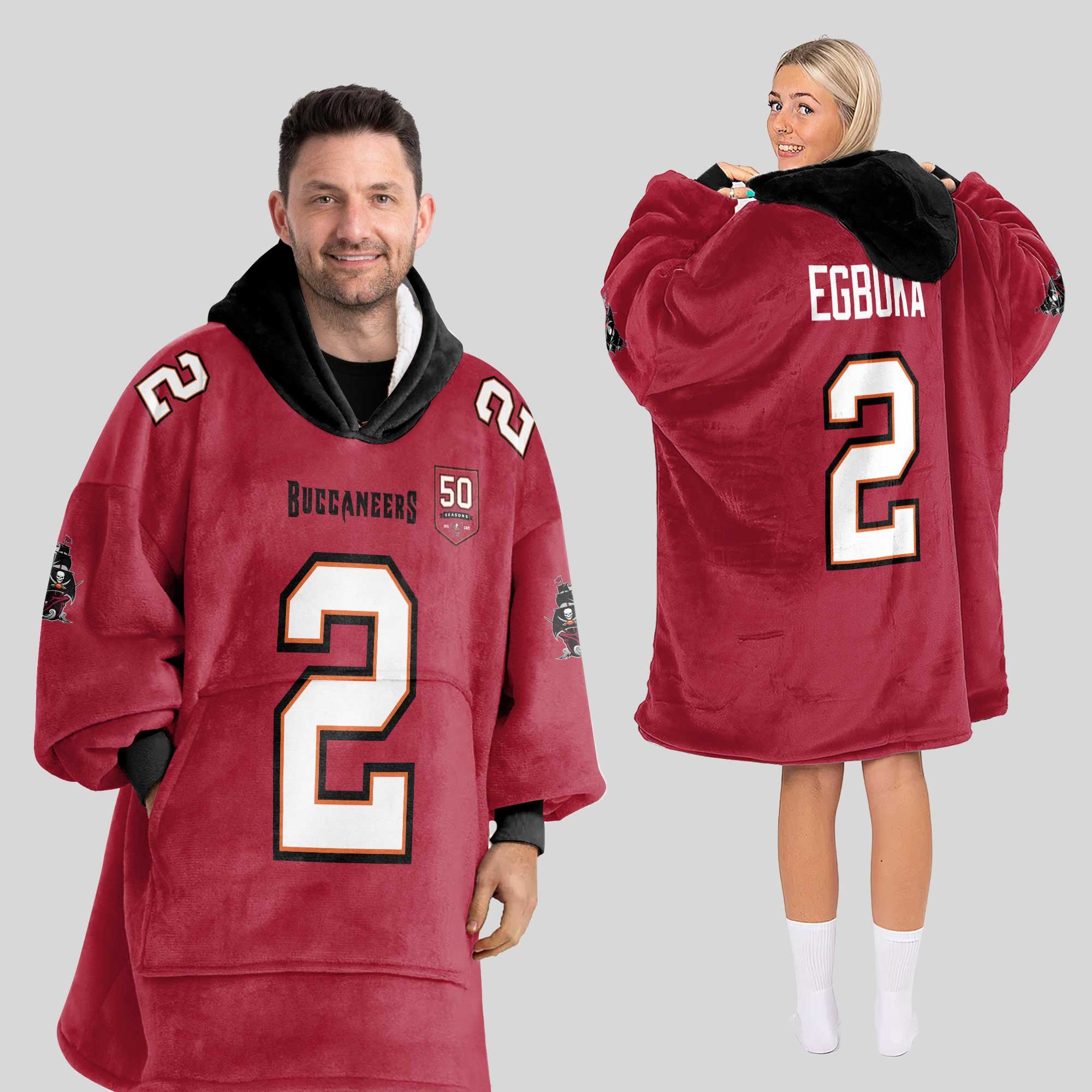 Adult E.E 2 Tampa Bay Football Unisex Blanket Hoodie
