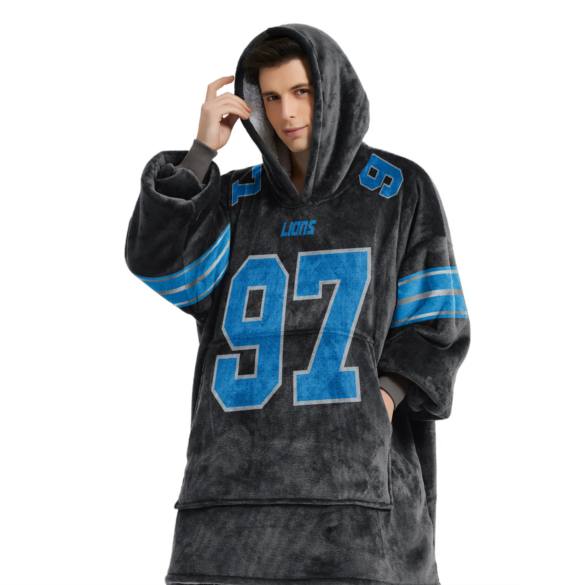 Adult A.H 97 Detroit Football Unisex Blanket Hoodie