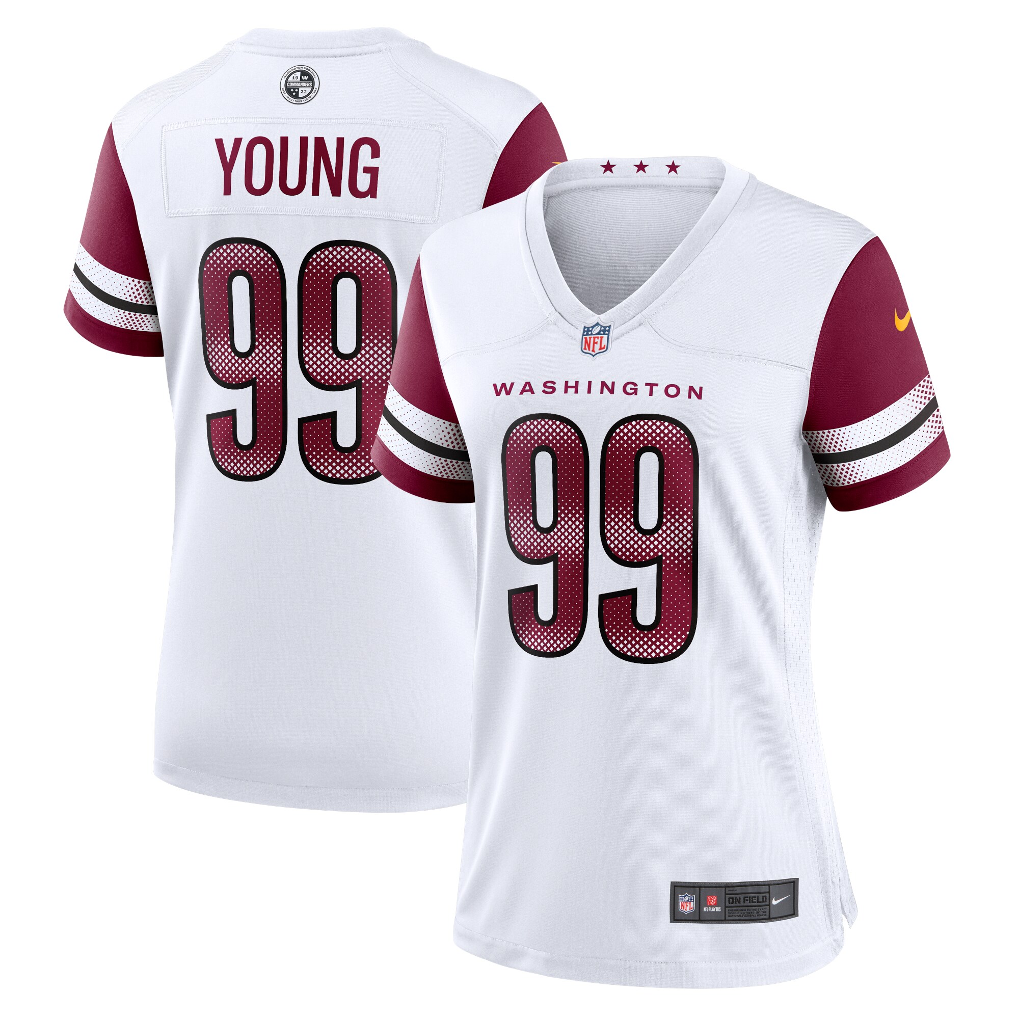 Chase Young Washington Commanders  Women's Game Jersey - White