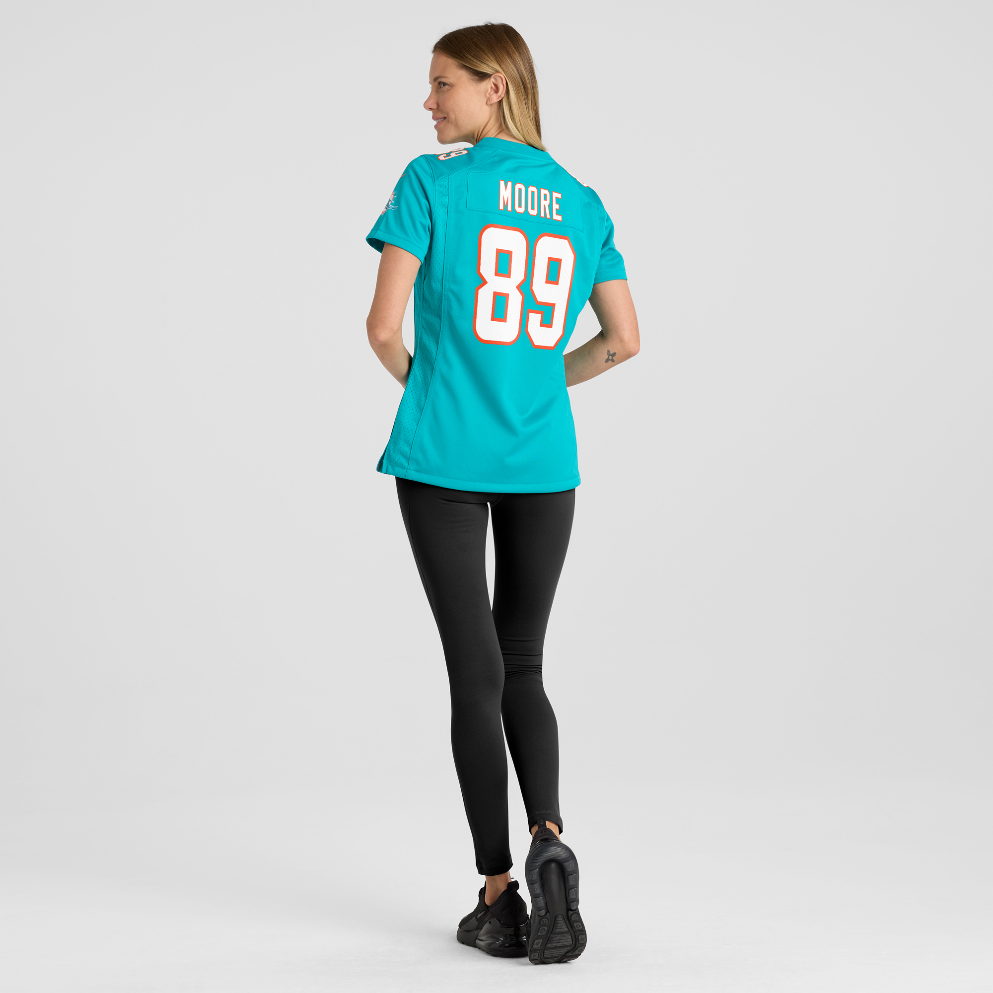 Nat Moore Miami Dolphins Women's Game Retired Player Jersey - Aqua
