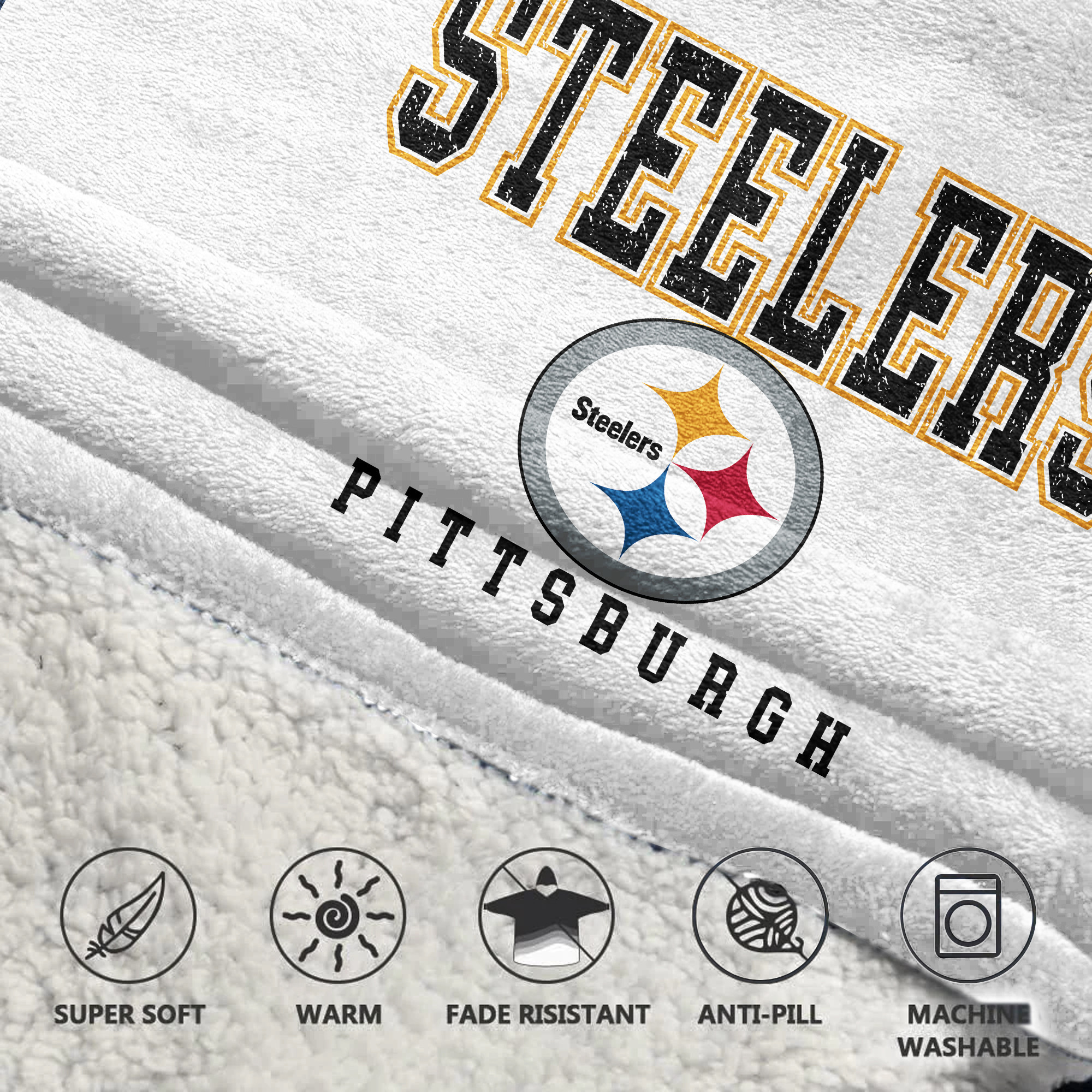 Adult 90 Pittsburgh Football Unisex Blanket Hoodie