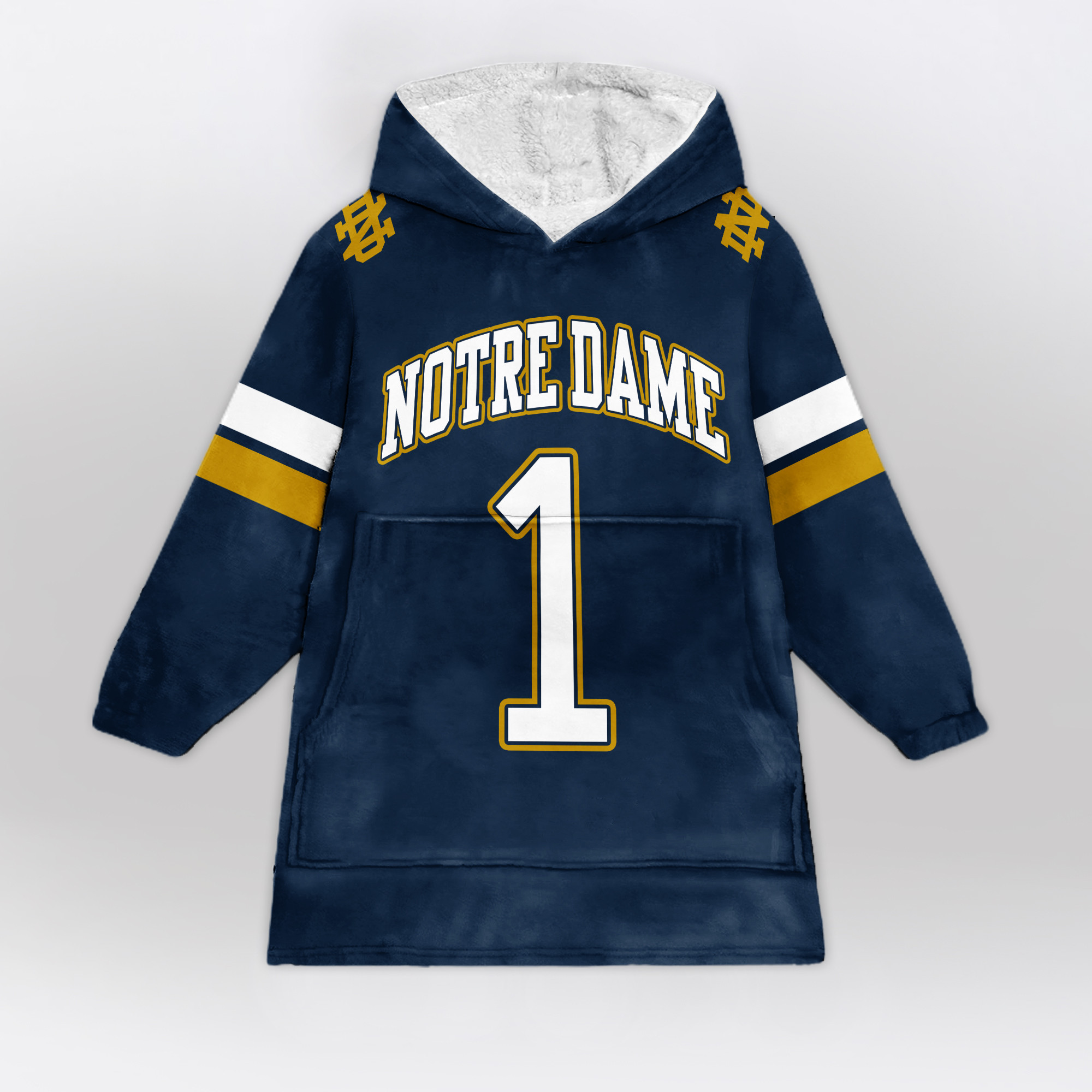1 Notre Dame Football Unisex Blanket Hoodie