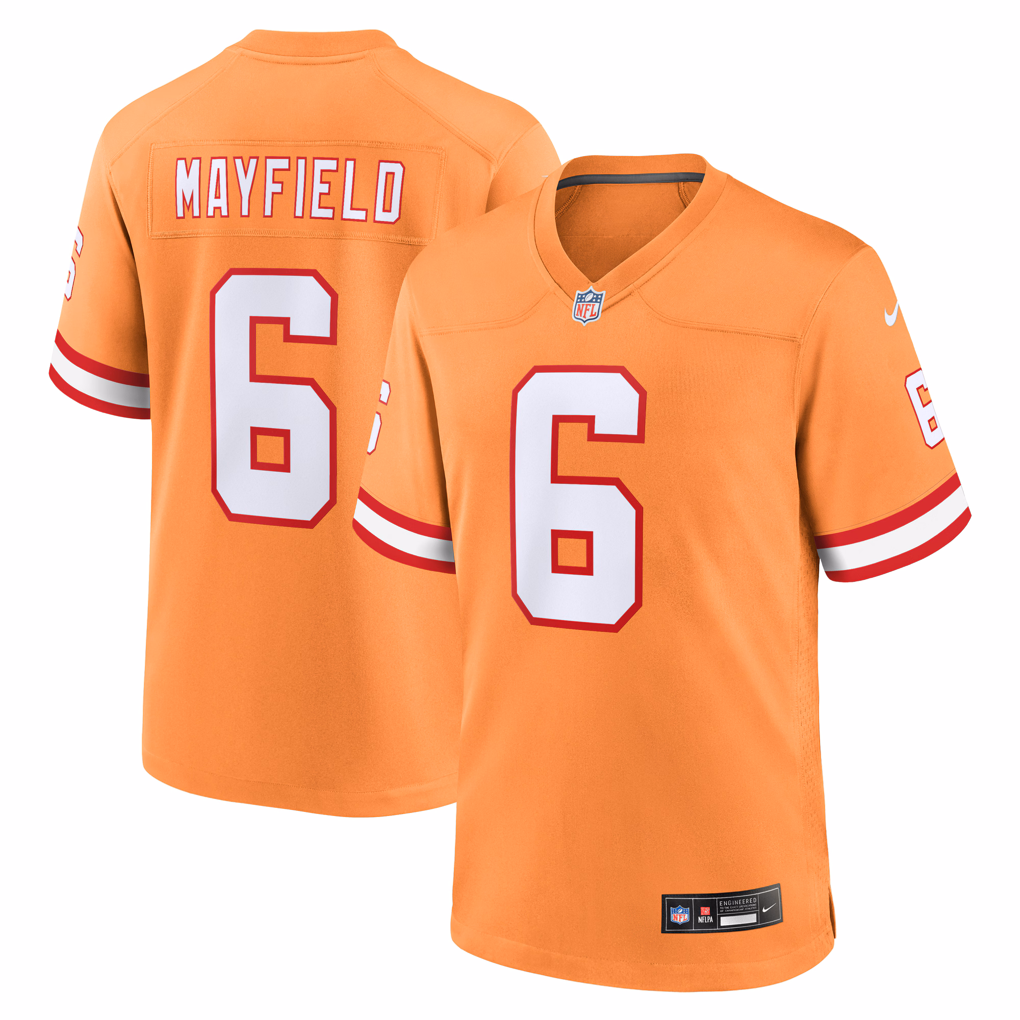 Baker Mayfield #6 Tampa Bay Buccaneers Throwback Game Jersey - Orange