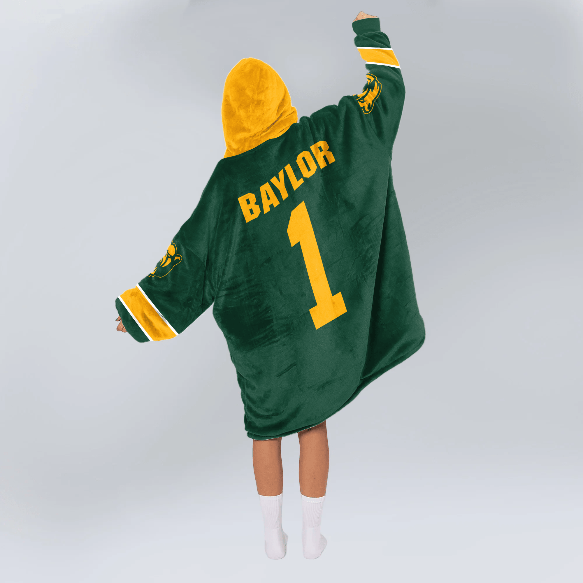 Adult #1 Baylor Football Unisex Blanket Hoodie