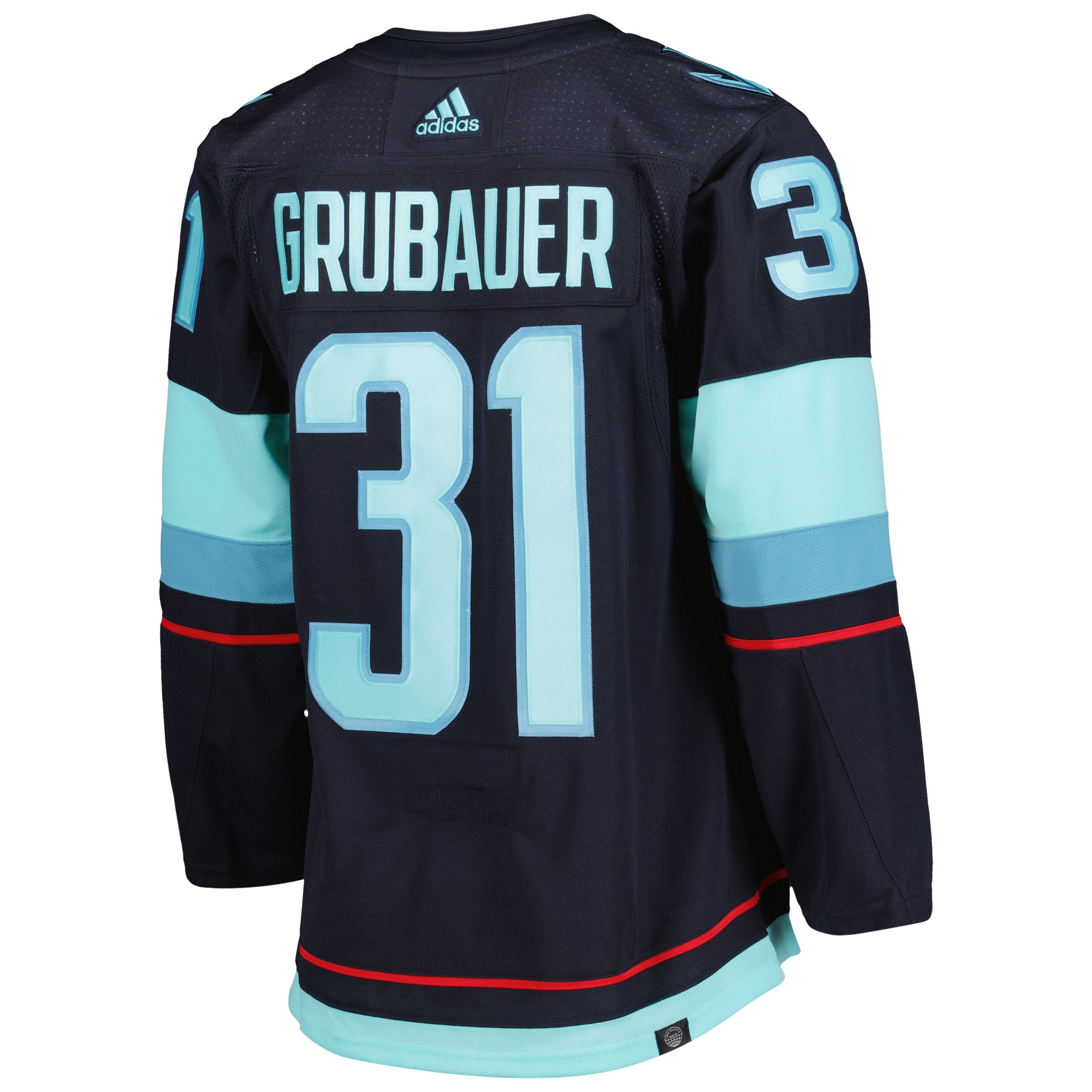Philipp Grubauer Seattle Kraken  Primegreen Authentic Pro Home Player Jersey - Deep Sea Blue