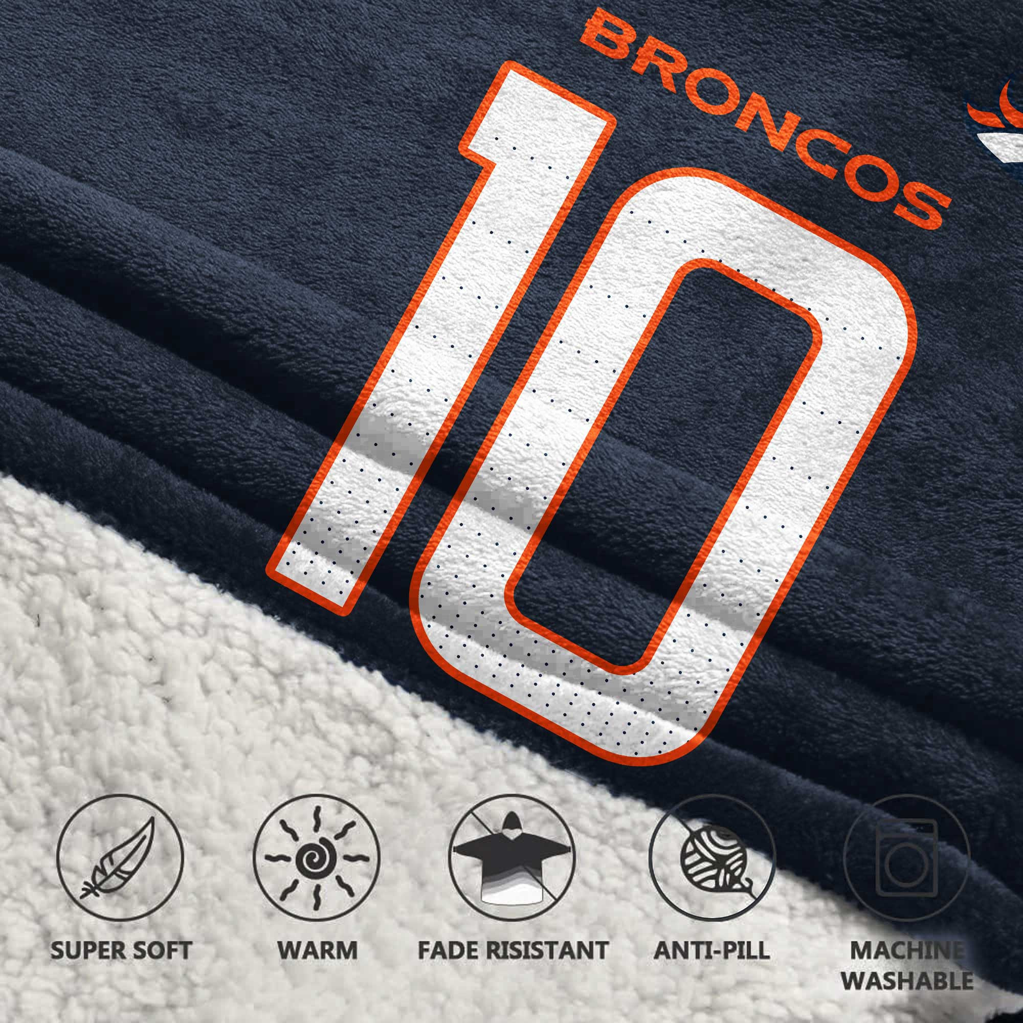 Adult 10 Denver Football Unisex Blanket Hoodie