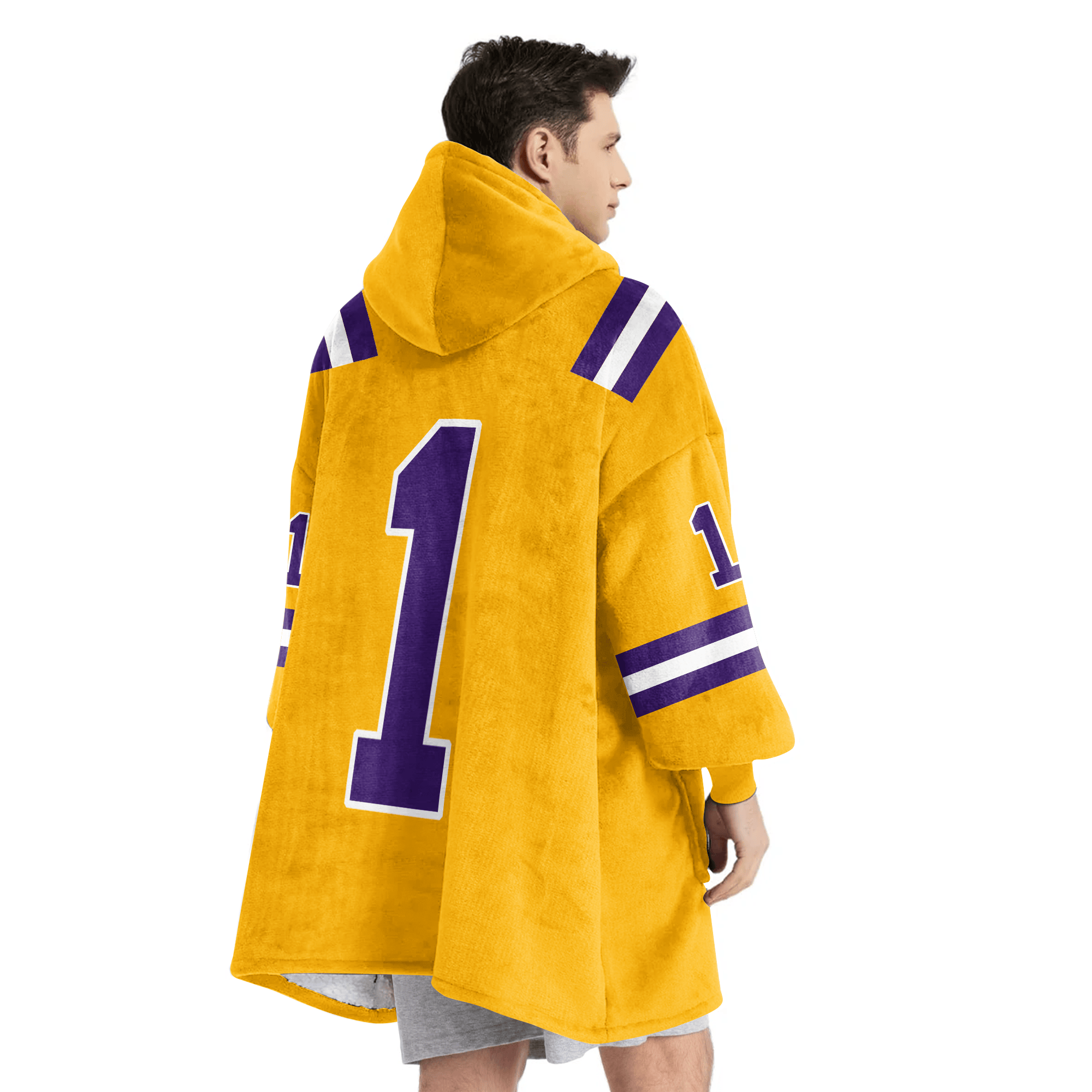 Adult #1 LSU Football Unisex Blanket Hoodie