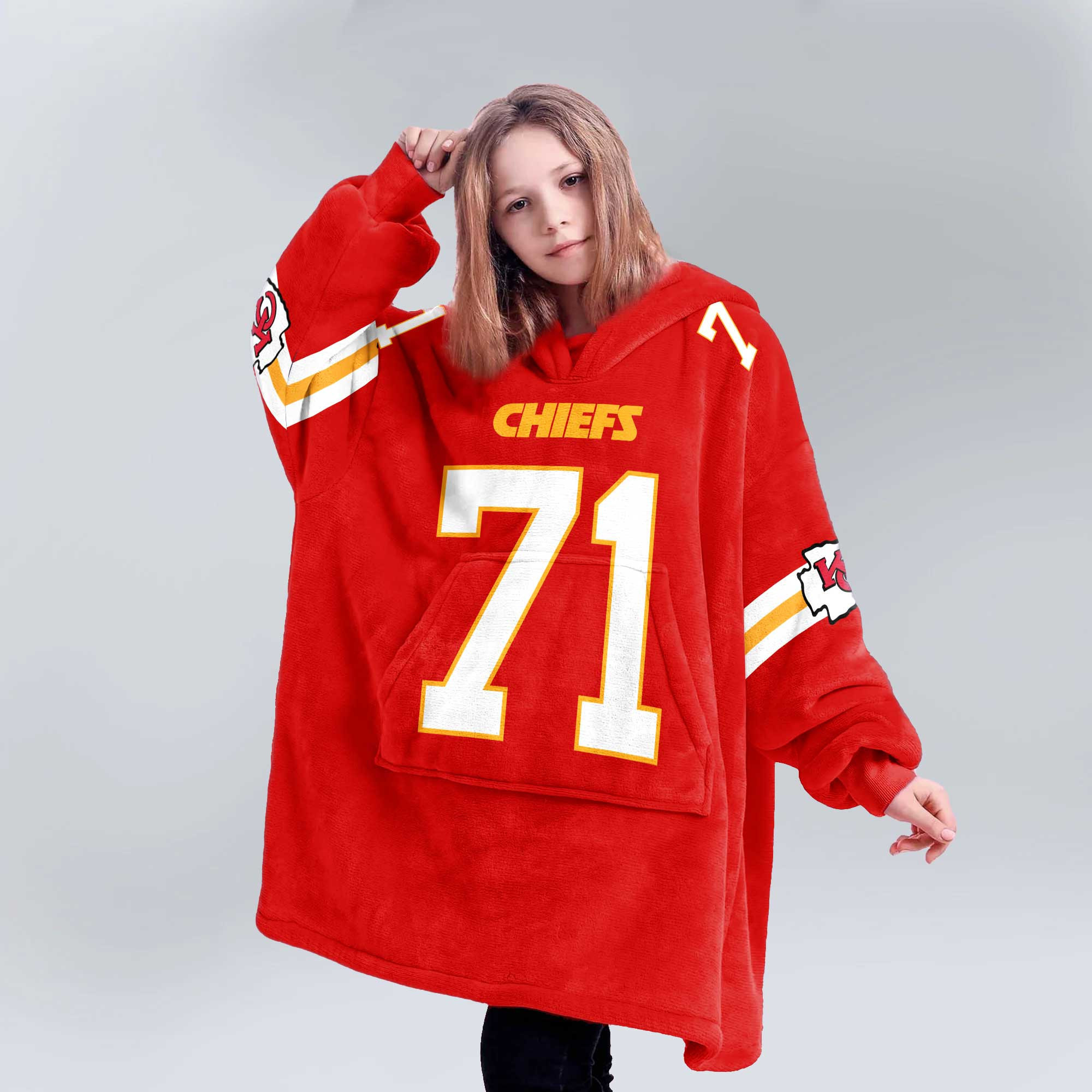 Kid 71 Kansas City Football Unisex Blanket Hoodie