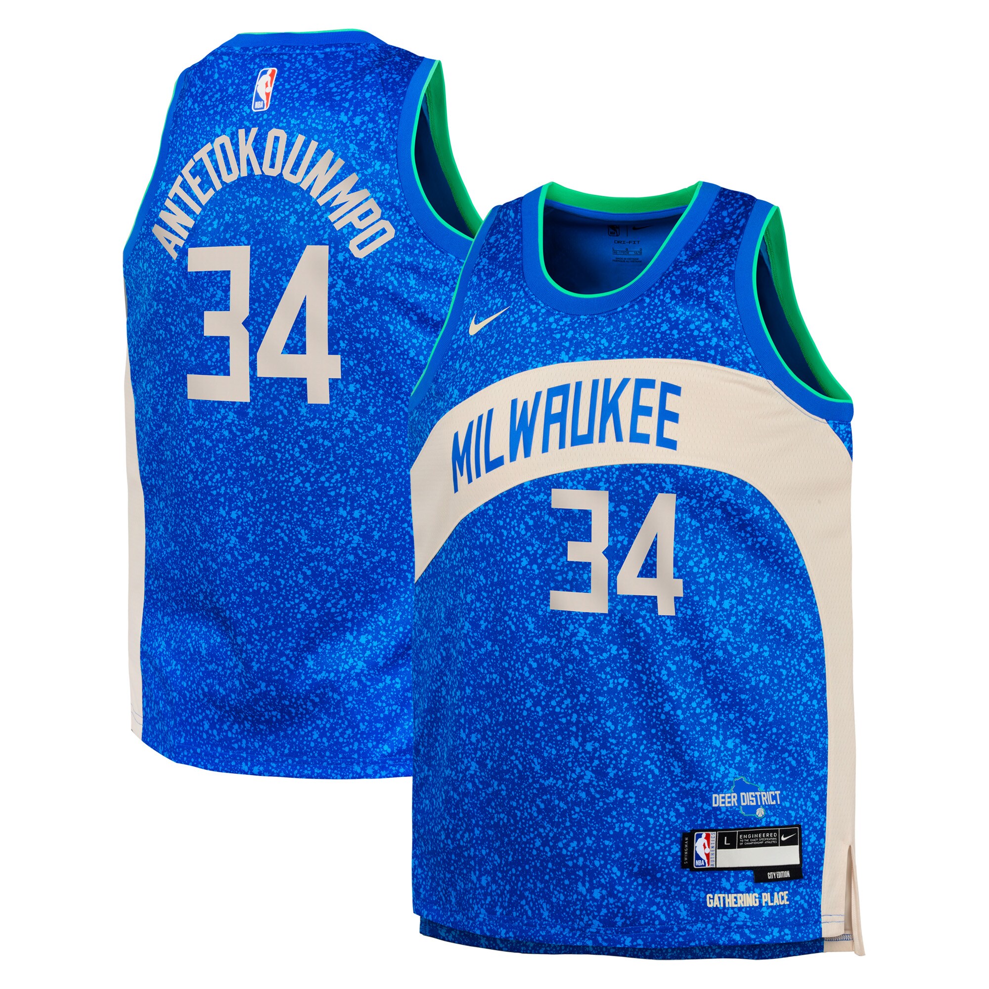 Youth Milwaukee Bucks Giannis Antetokounmpo  Royal 2023/24 Swingman Replica Jersey - City Edition