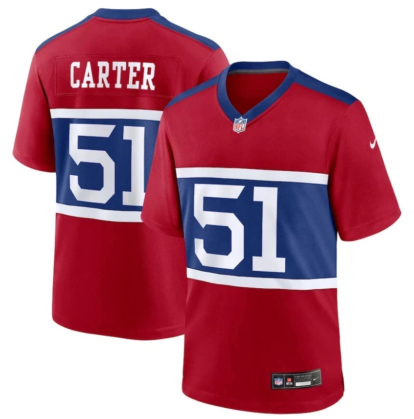 Men's New York Giants #51 Abdul Carter Red Alternate 2025 NFL Draft Game Jersey