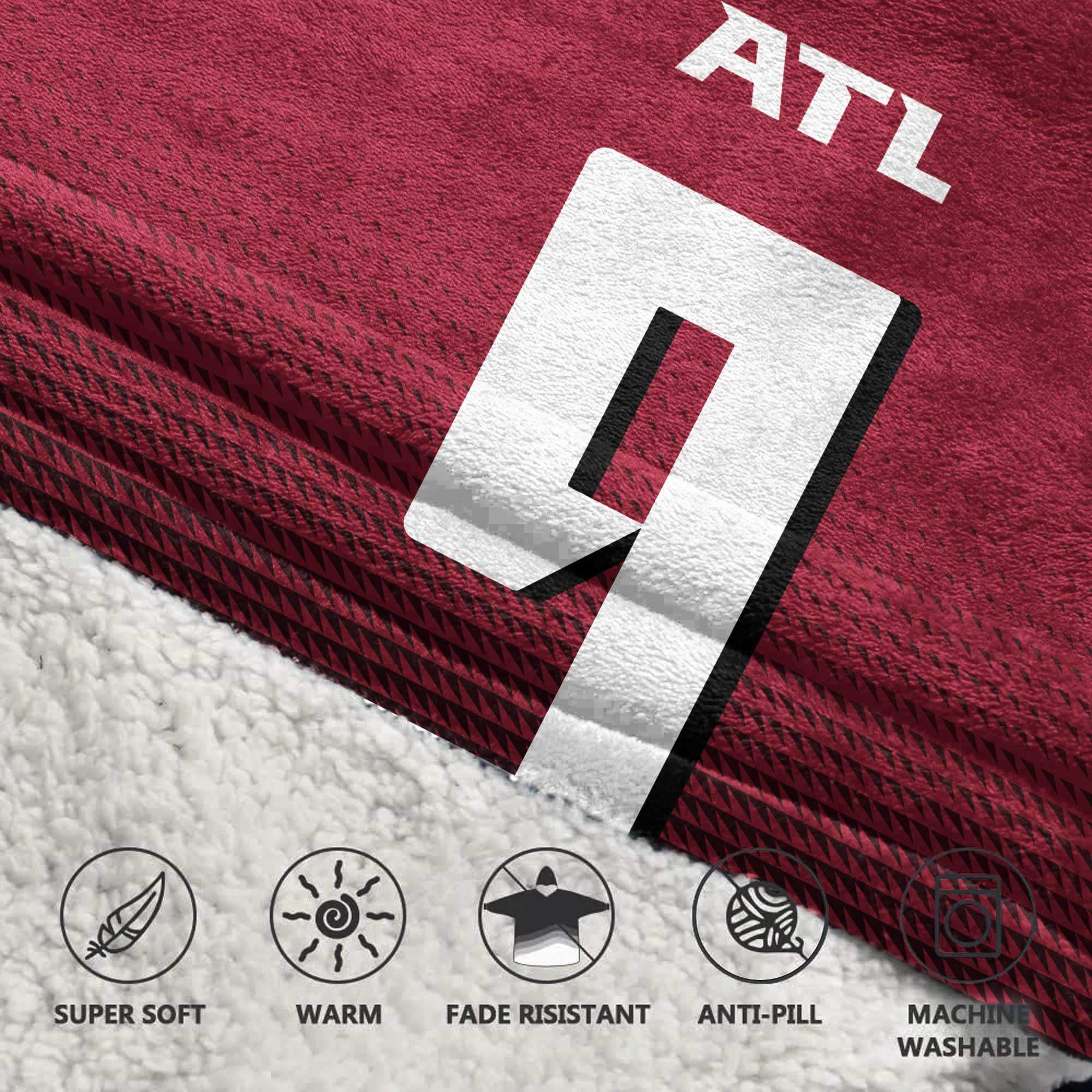 Adult 9 Atlanta Football Unisex Blanket Hoodie