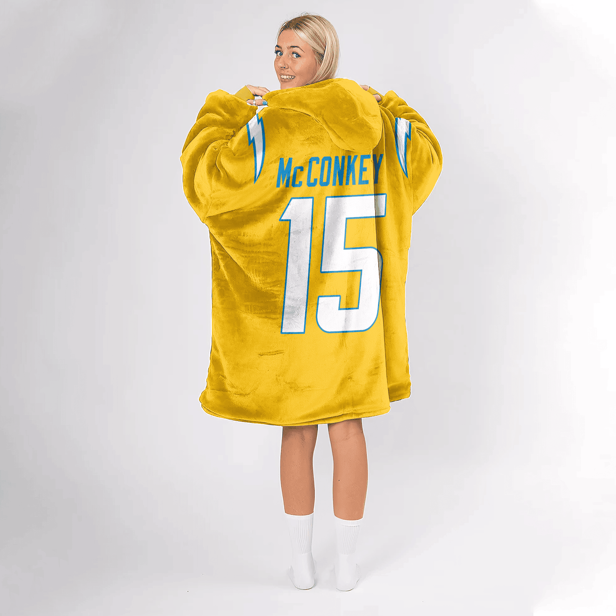 Adult 15 Los Angeles C Football Unisex Blanket Hoodie