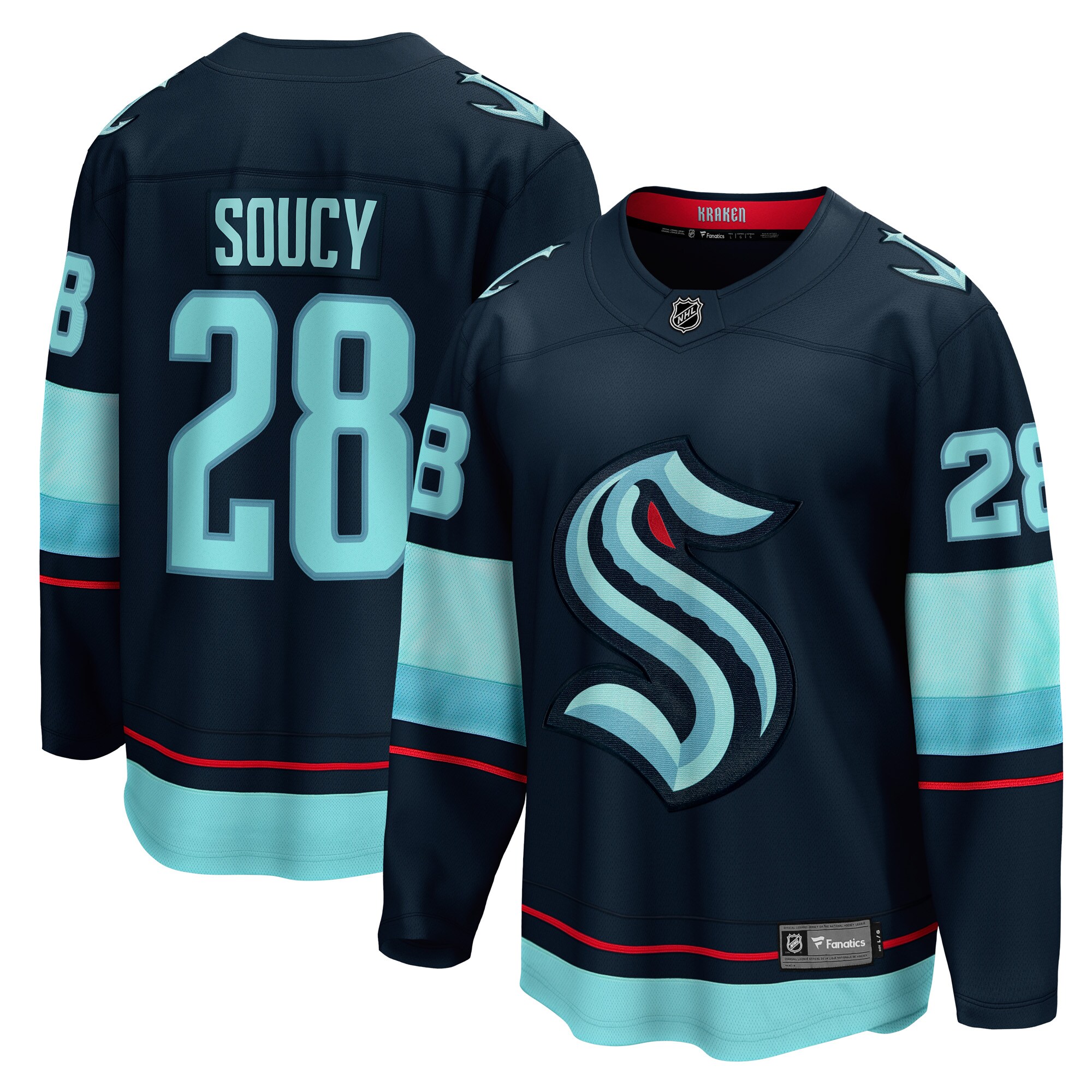Carson Soucy Seattle Kraken Home Breakaway Player Jersey - Deep Sea Blue