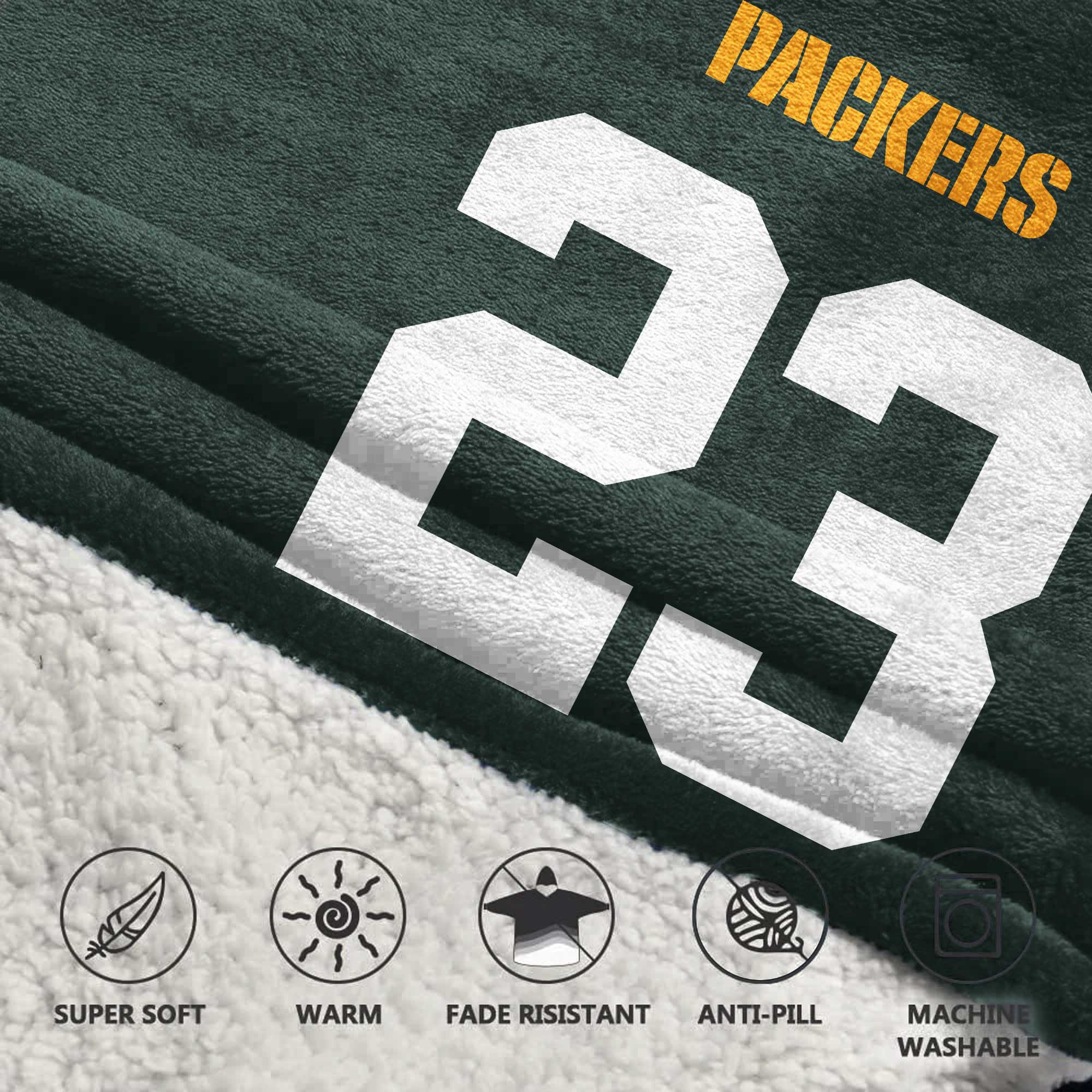 Adult 23 Green Bay Football Unisex Blanket Hoodie