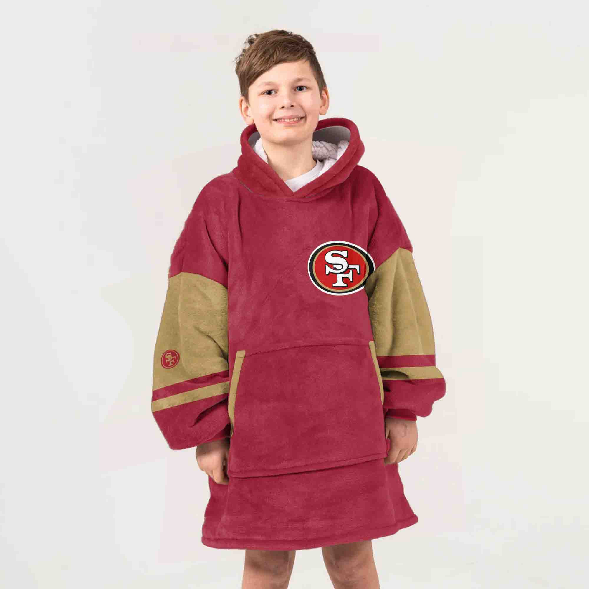 Adult San Francisco 49ers Football Unisex Blanket Hoodie