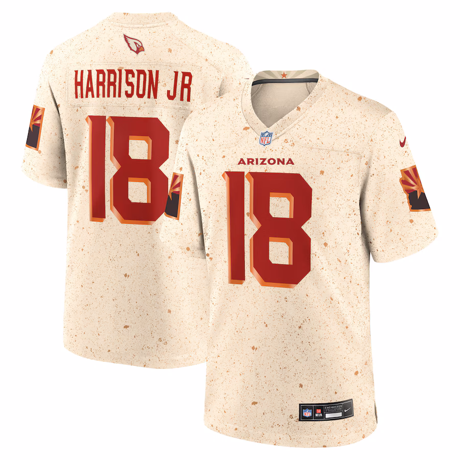 Marvin Harrison Jr. #18 Arizona Cardinals 2025 Rivalries Collection Game Jersey - Natural