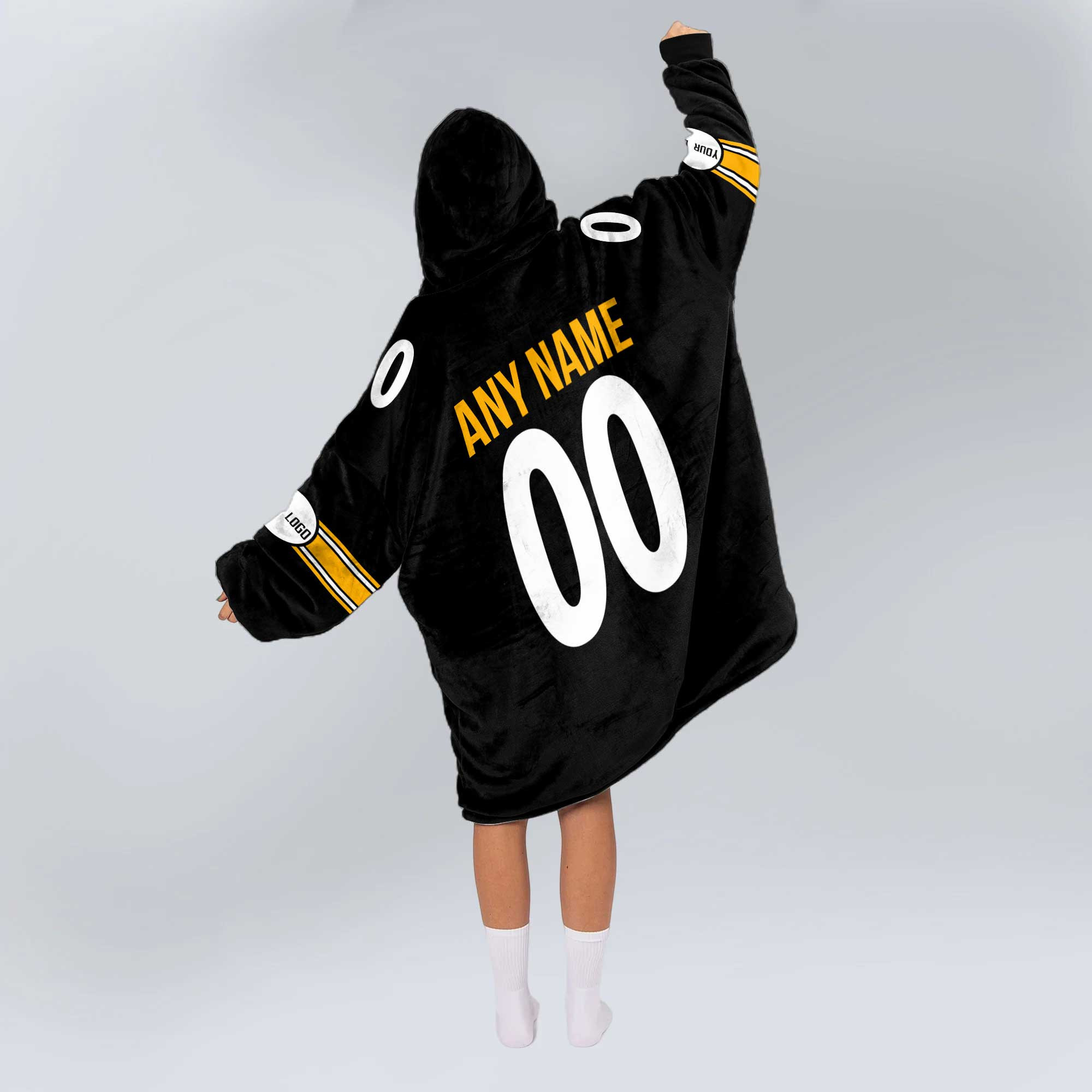 Adult Custom Blanket Hoodie Pittburgh Inspired Color