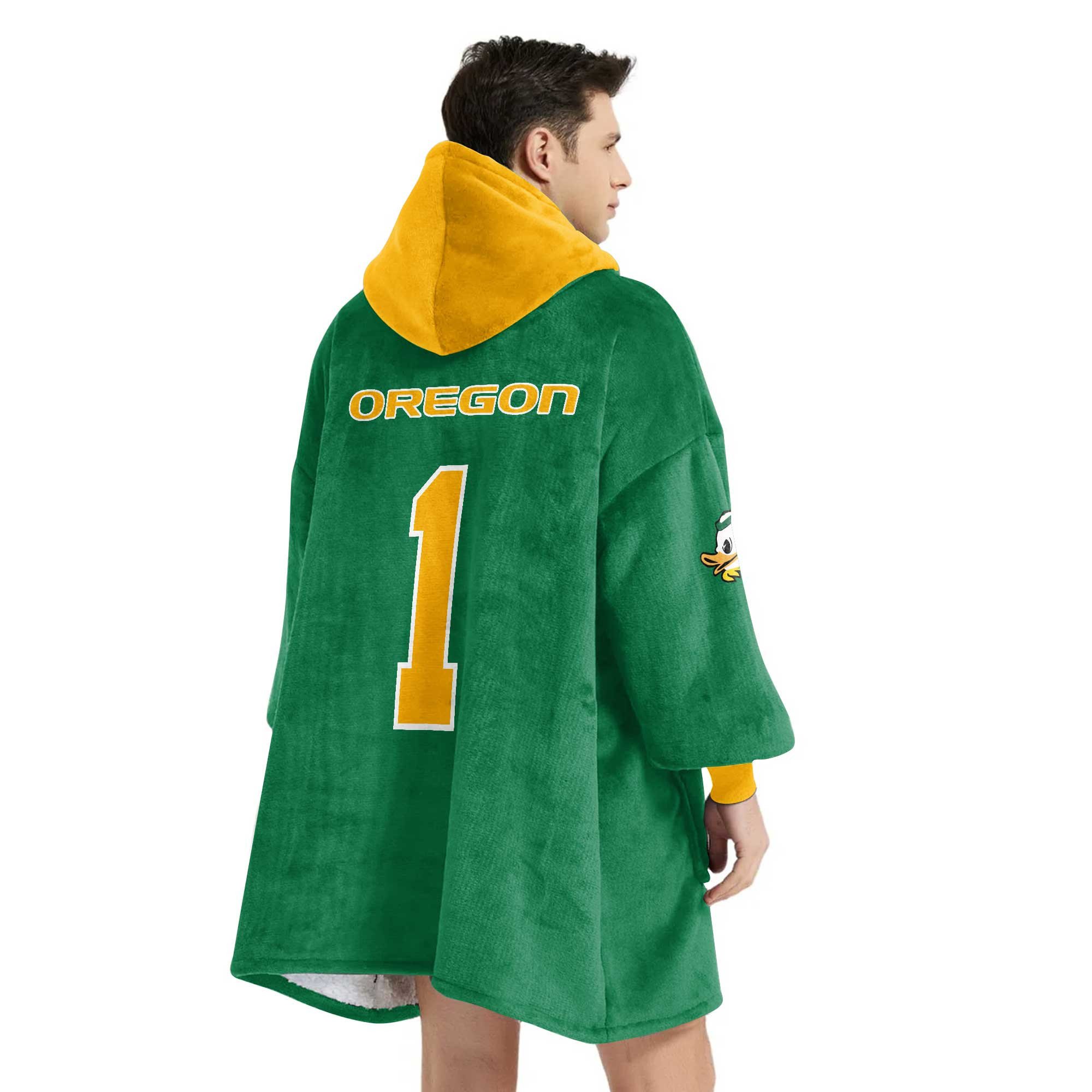 Adult 1 Oregon Football Unisex Blanket Hoodie