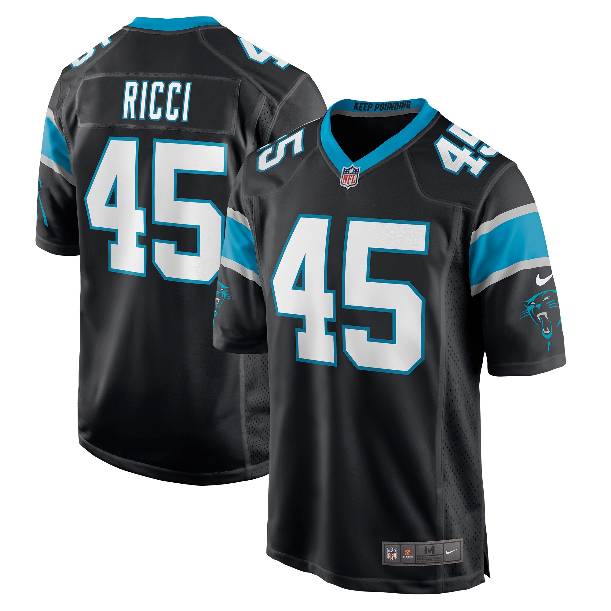 Giovanni Ricci Carolina Panthers  Player Game Jersey - Black