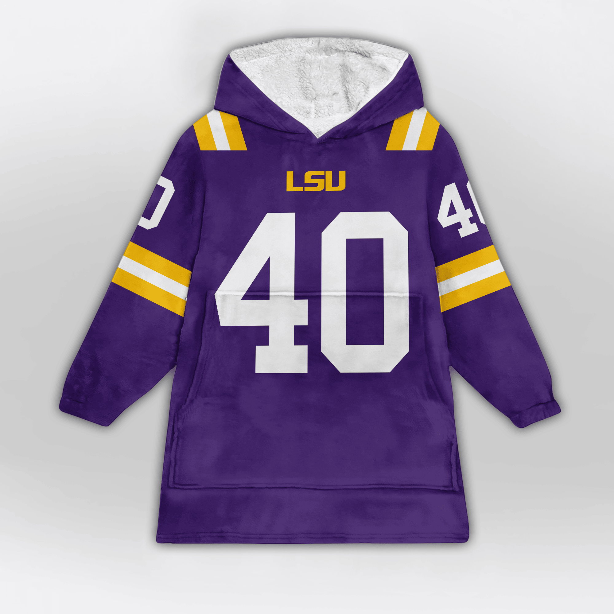 Adult W.W 40 LSU Football Unisex Blanket Hoodie