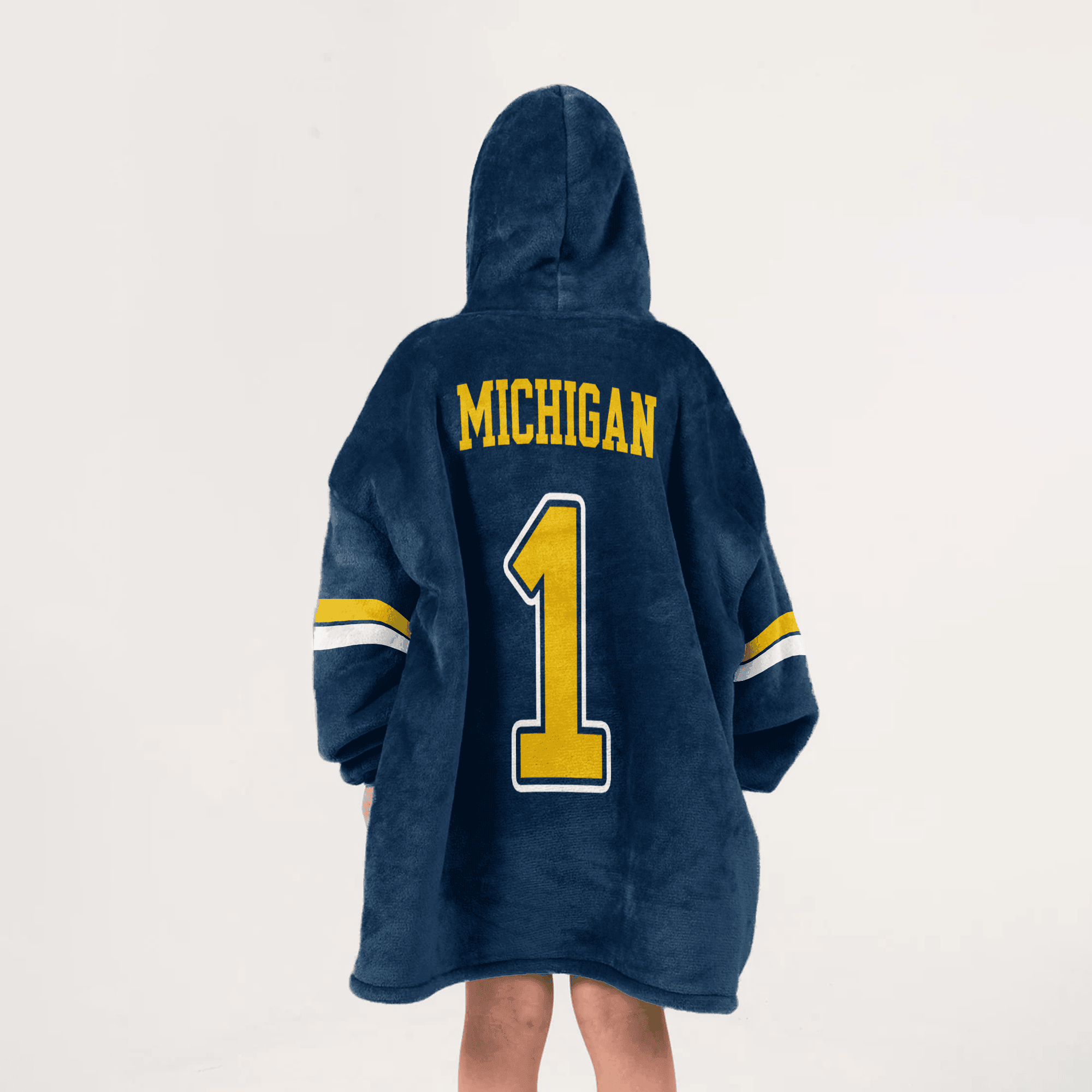 Kid 1 Michigan Football Unisex Blanket Hoodie