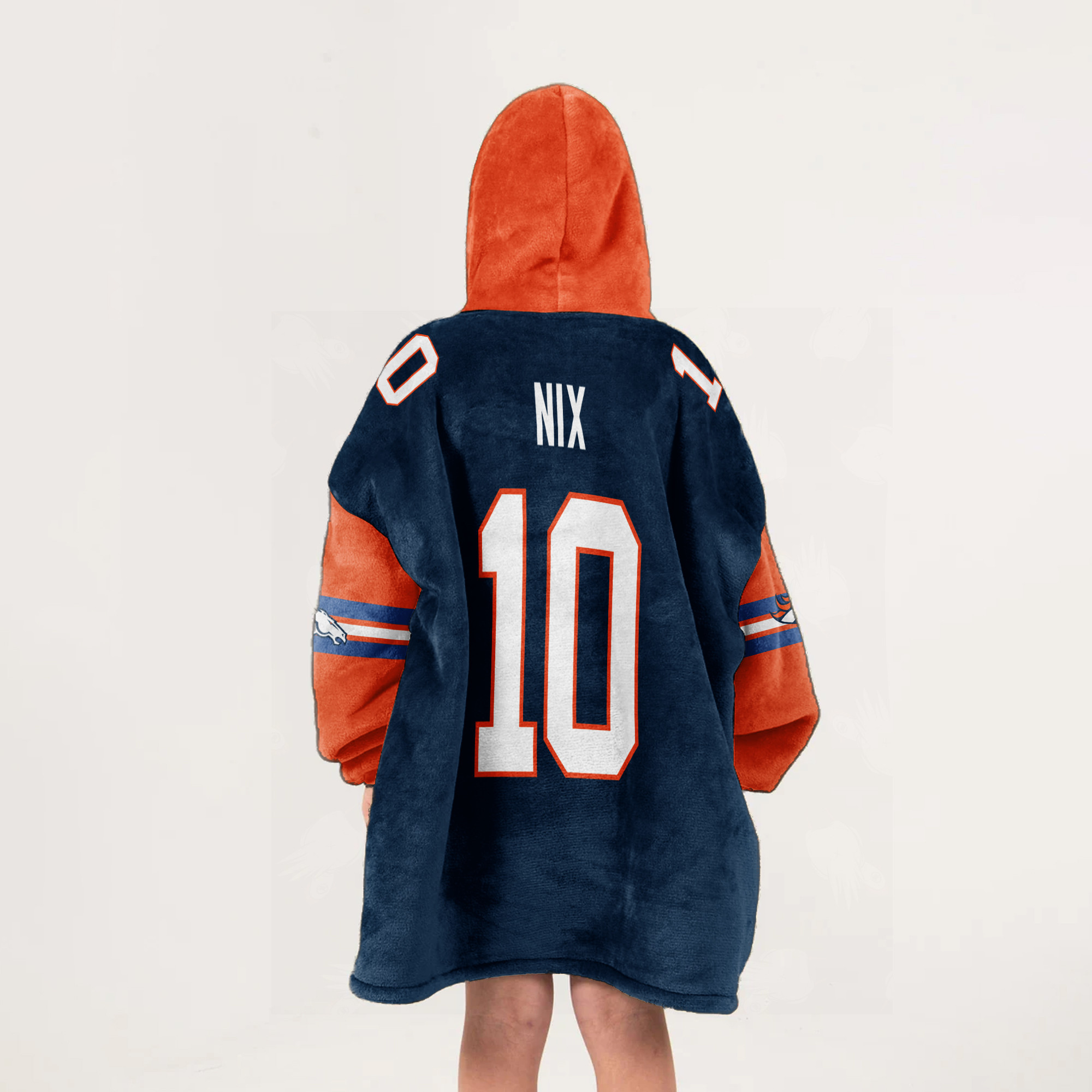 Adult 10 Denver Football Unisex Blanket Hoodie