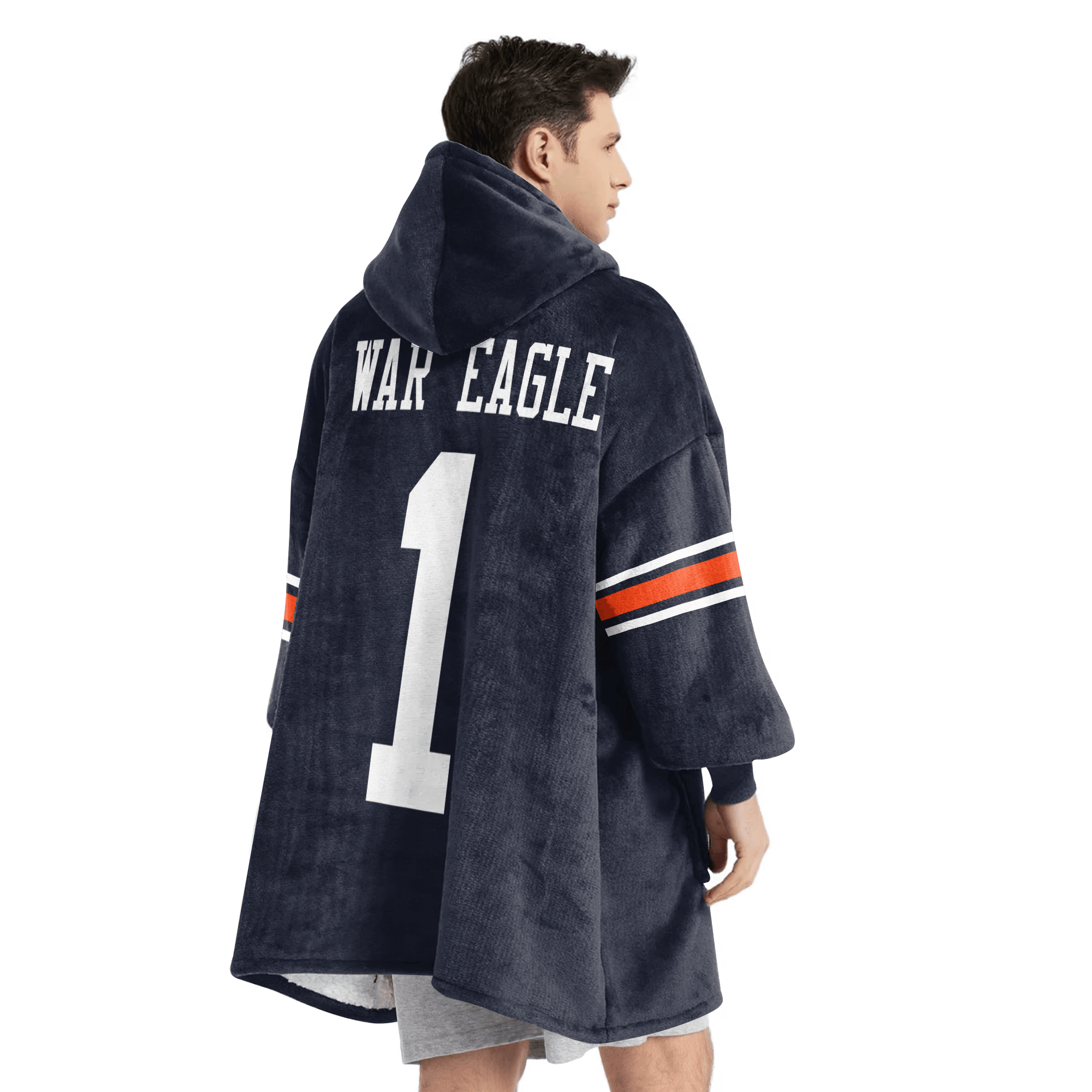Adult #1 Auburn Football Unisex Blanket Hoodie
