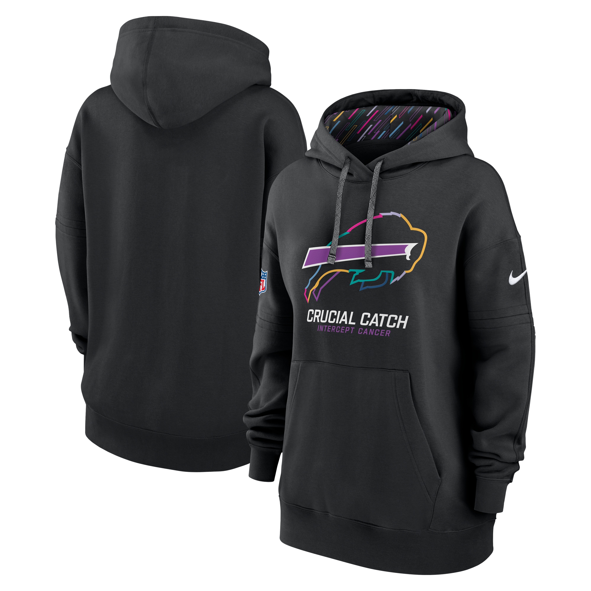 Buffalo Bills Women's 2024 NFL Crucial Catch Club Pullover Hoodie - Black