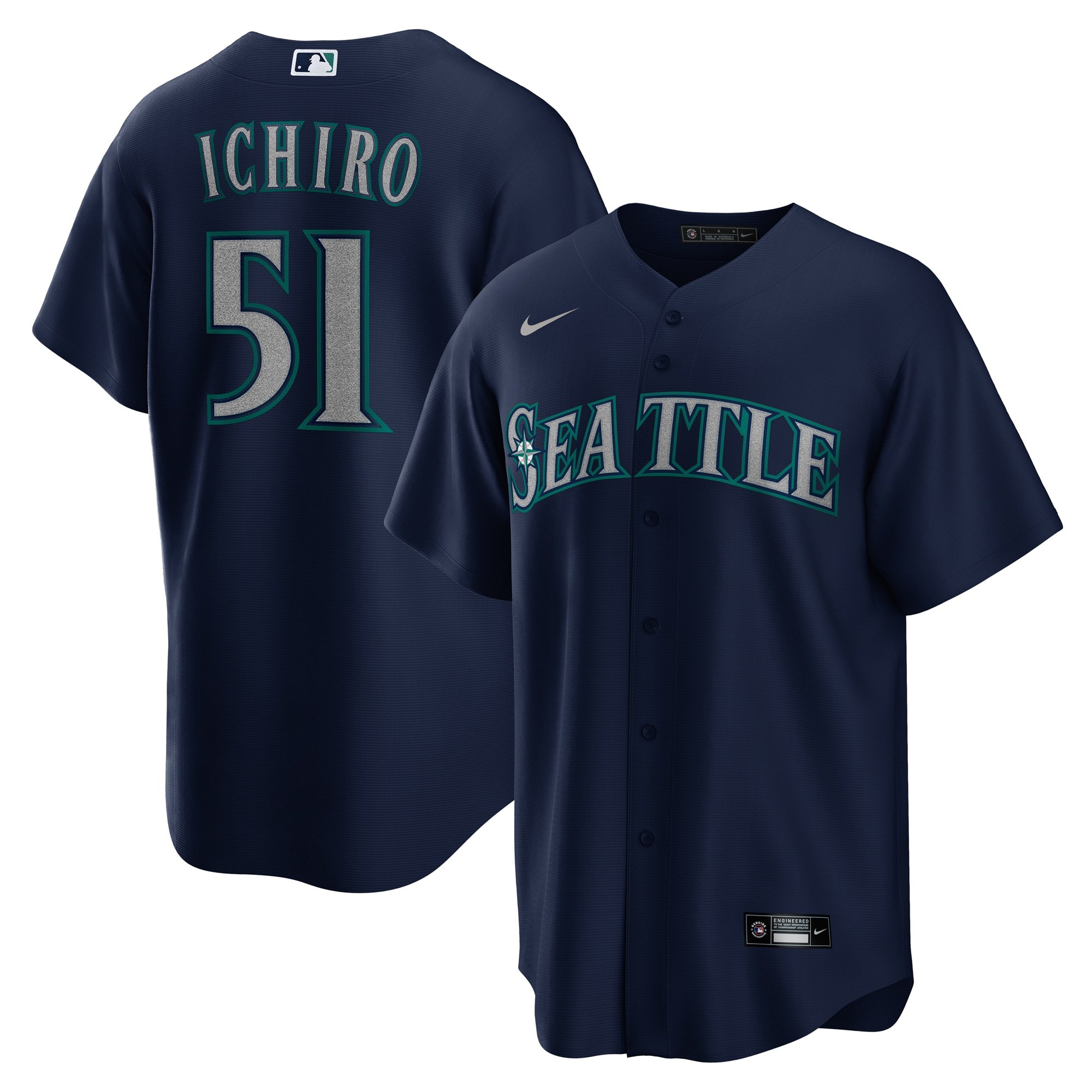 Men's Seattle Mariners Ichiro Suzuki  Navy Official Replica Player Jersey