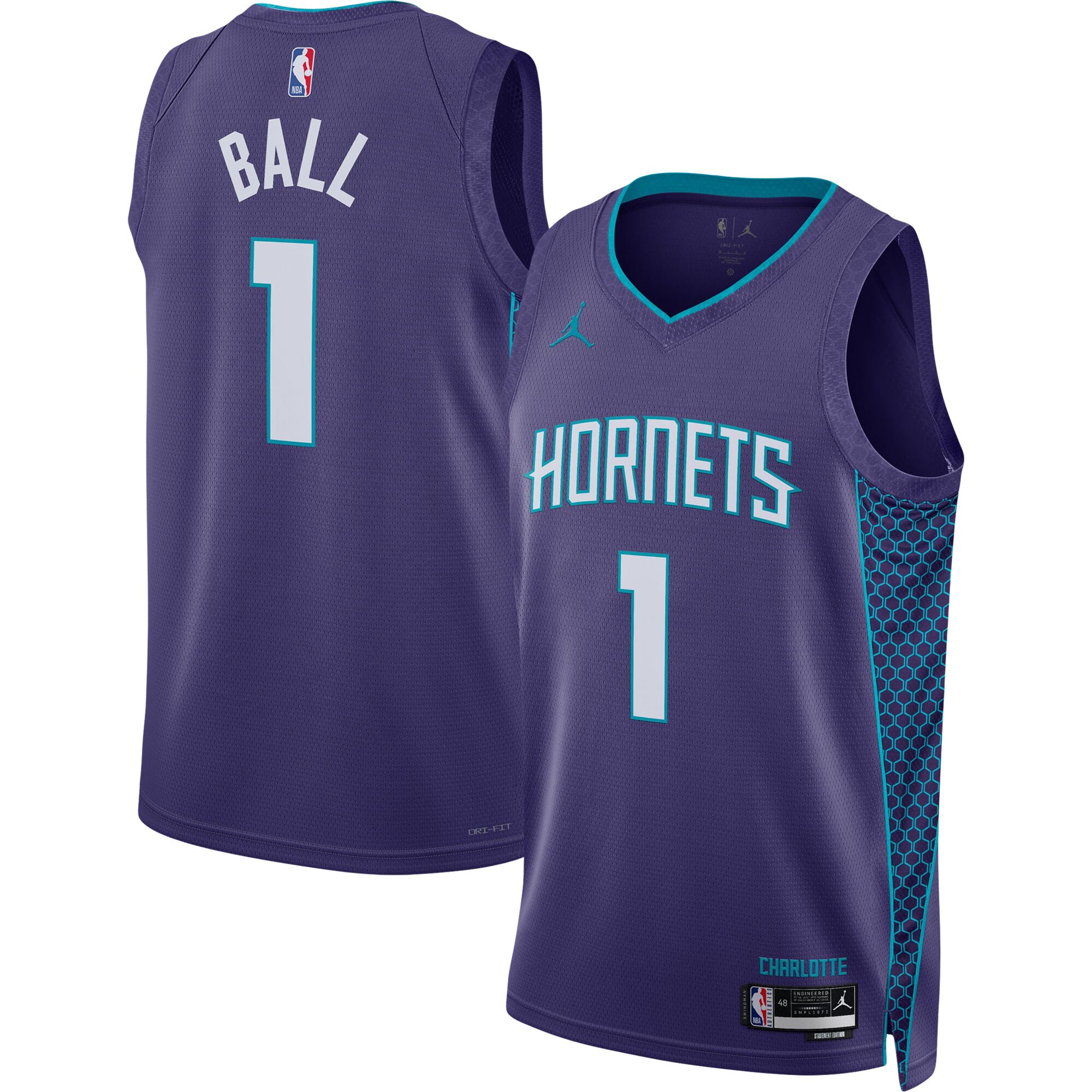 LaMelo Ball 2022/23 Charlotte Hornets  Brand Unisex Swingman Jersey - Statement Edition - Purple