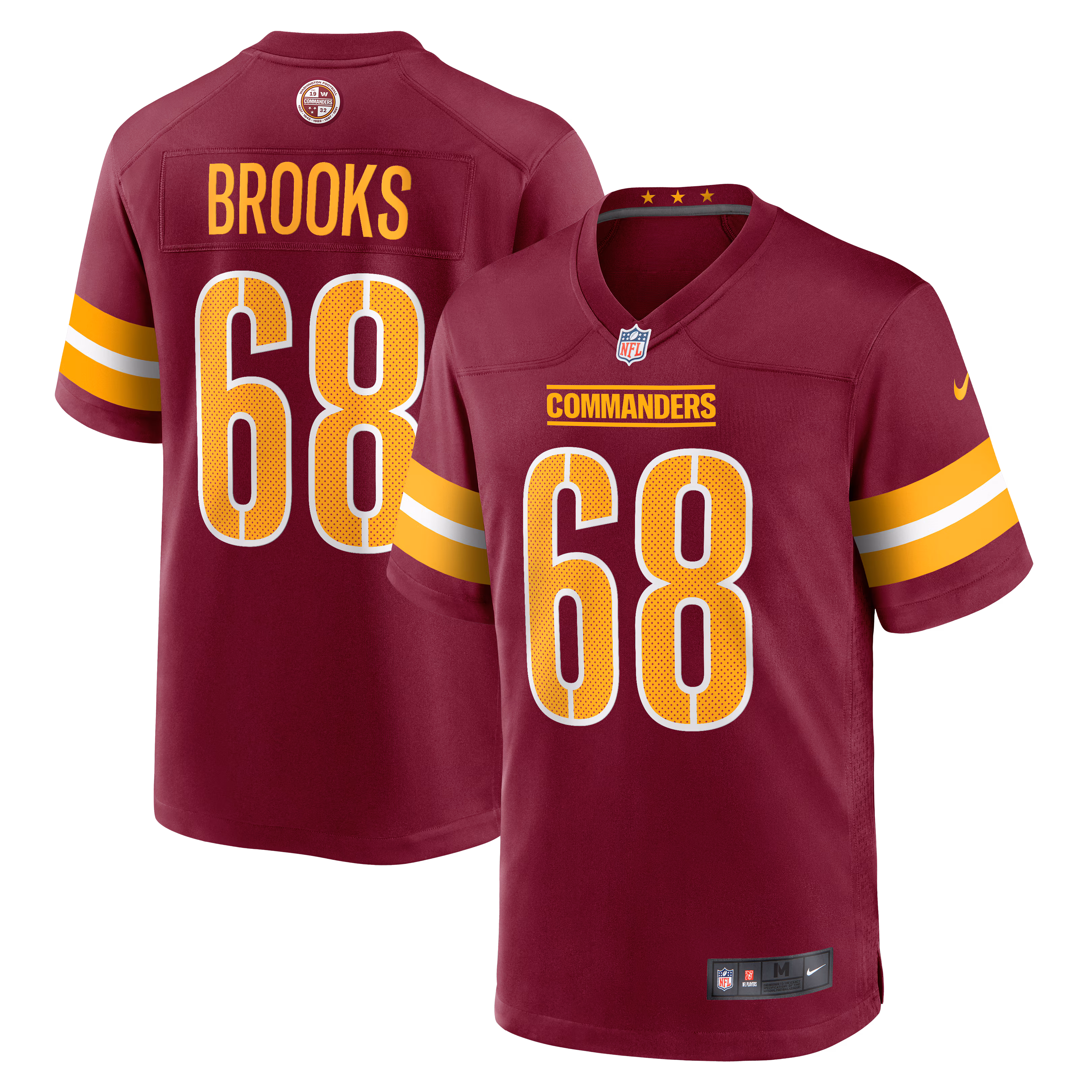 Curtis Brooks Washington Commanders  Game Jersey - Burgundy